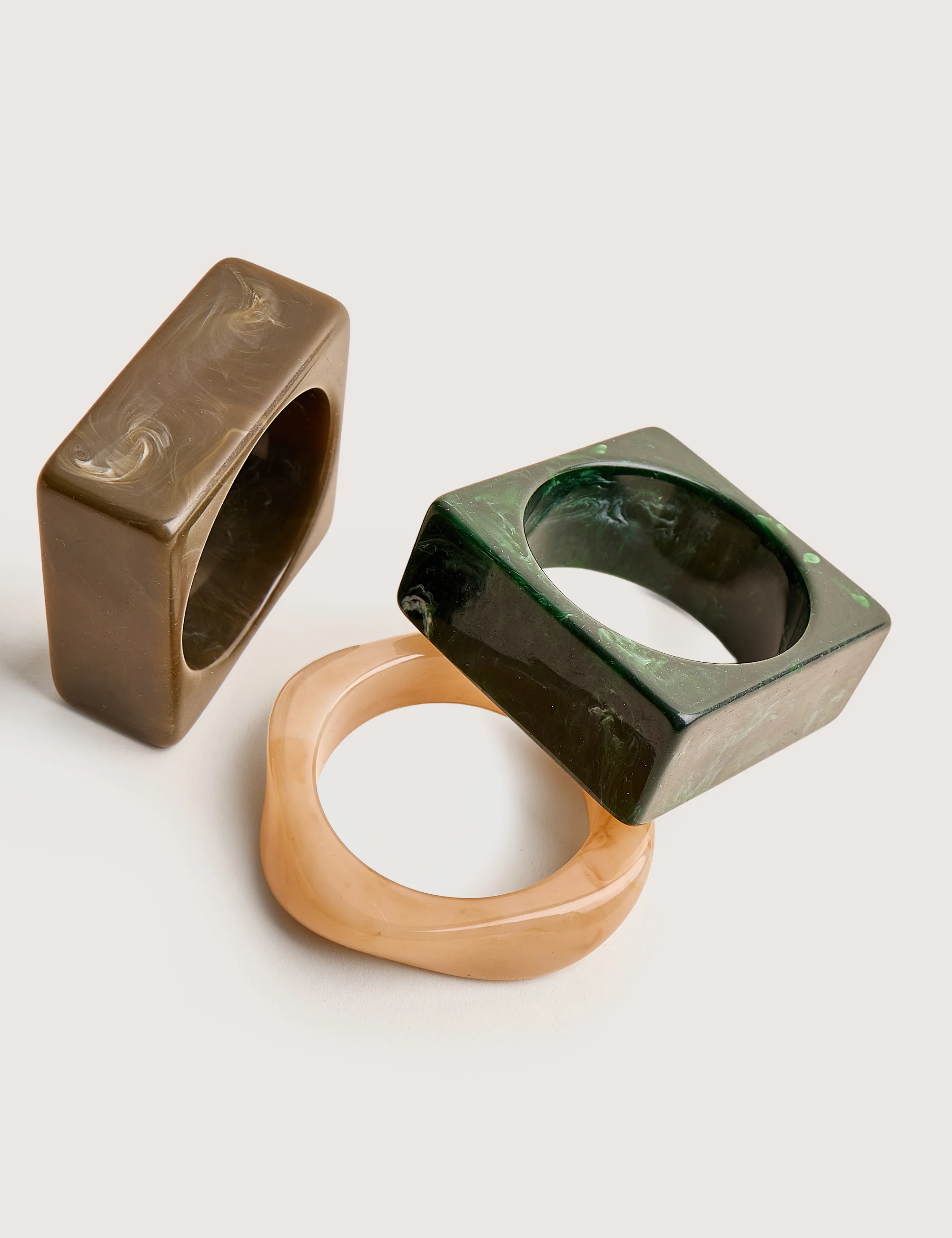 3 Pack Square Resin Bangle Set Multi - Image 2