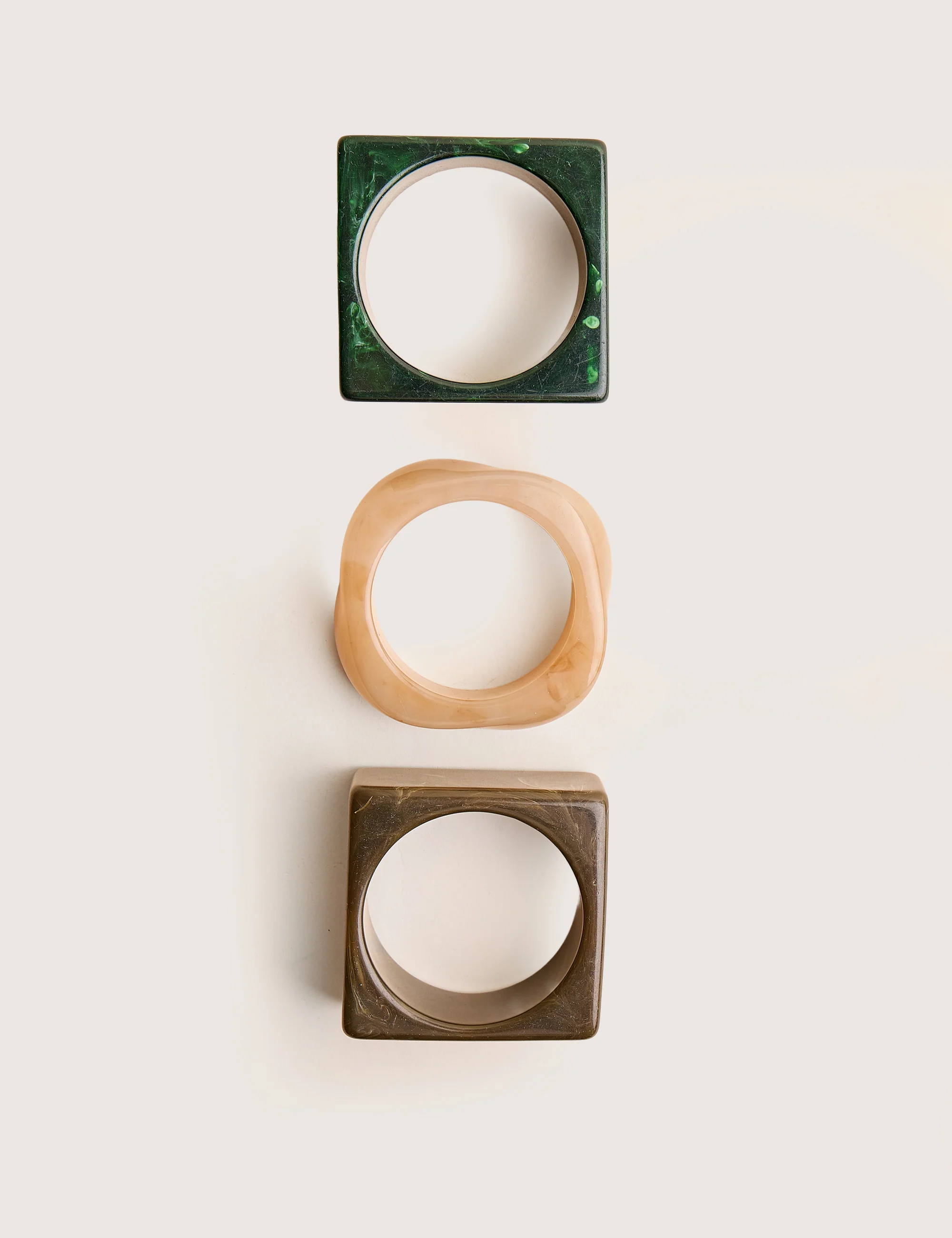 3 Pack Square Resin Bangle Set Multi - Image 3