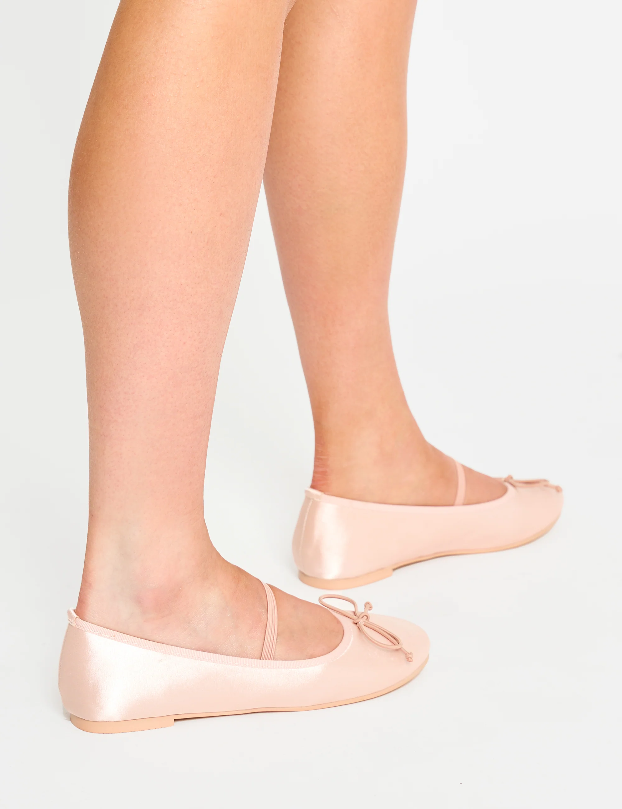 Alexia Pink Satin Flat Ballet Pumps - Image 3