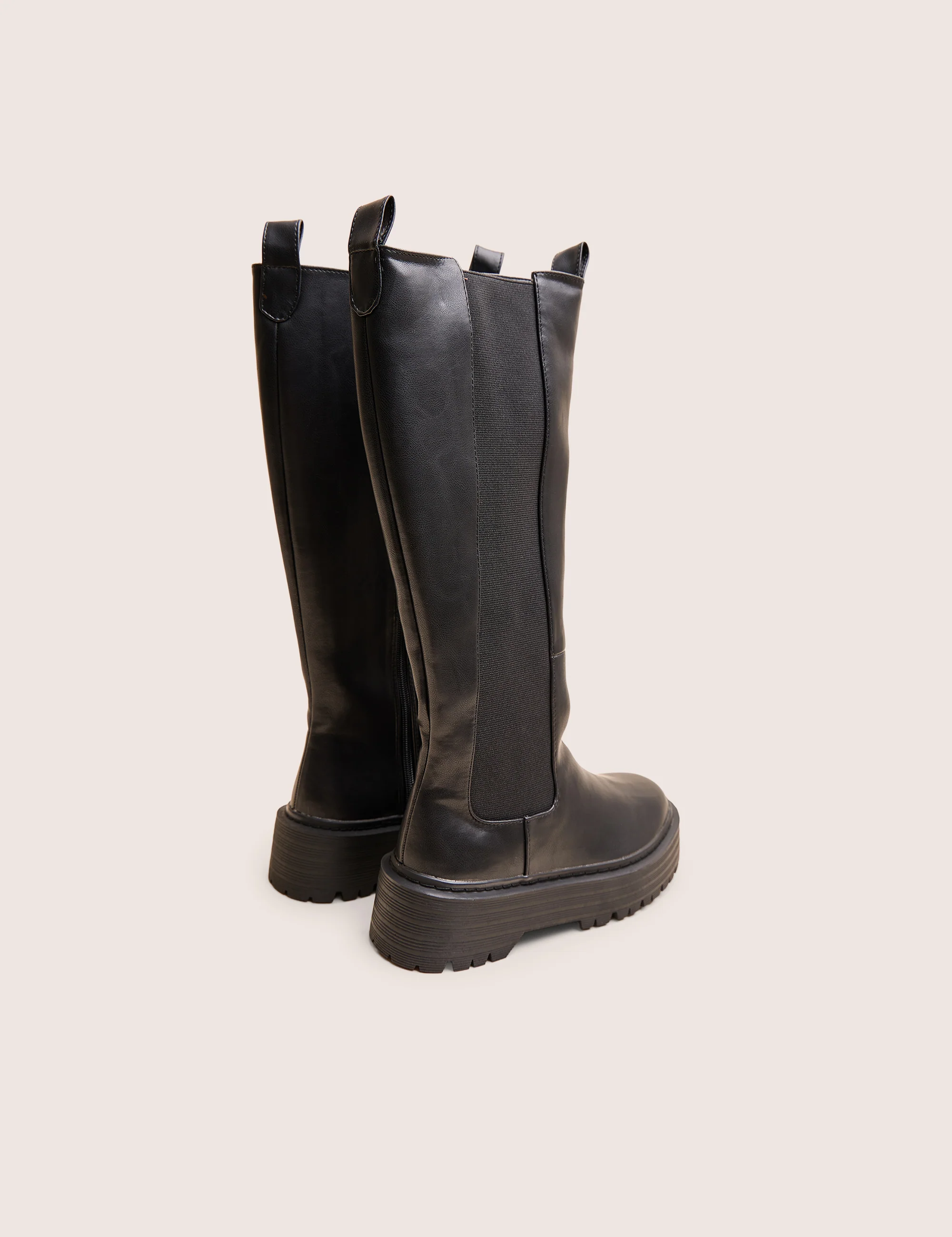 Andi Black Knee high Chunky Sole Boots - Image 3