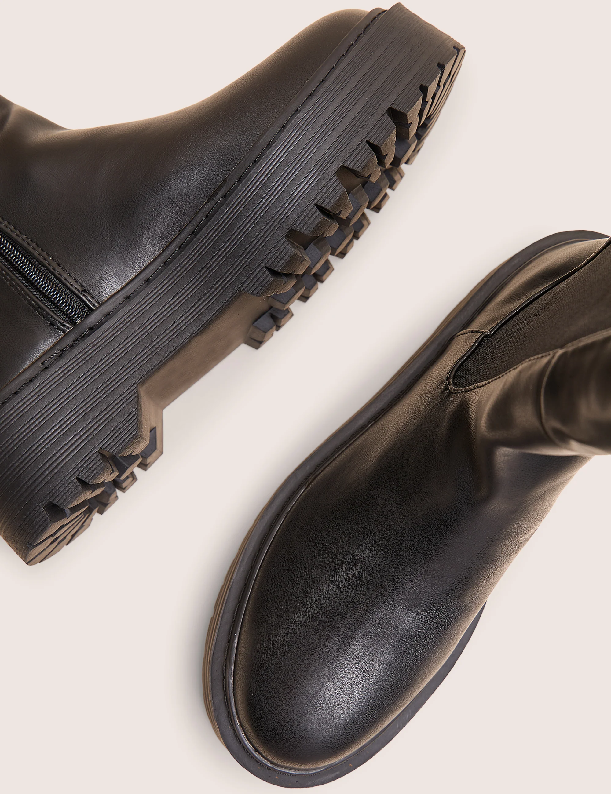 Andi Black Knee high Chunky Sole Boots - Image 4