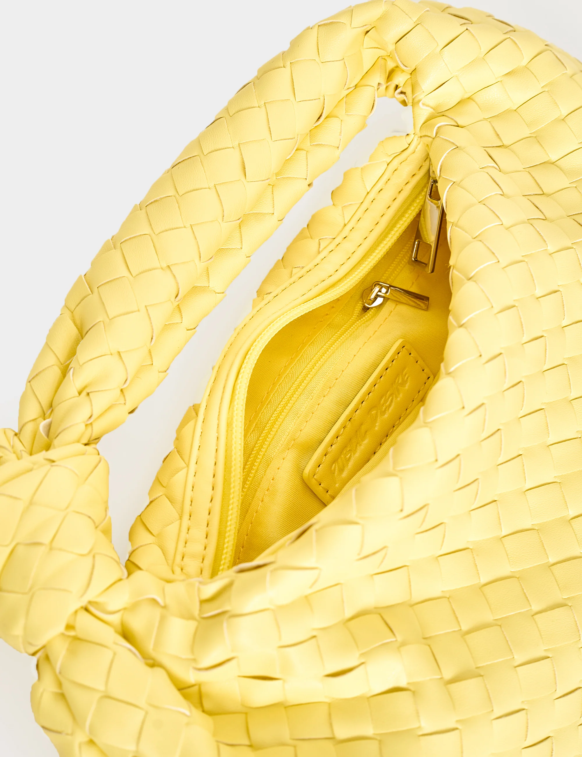 The Blame Lemon Woven Pu Knot Detail Mini Pu Bag - Image 2