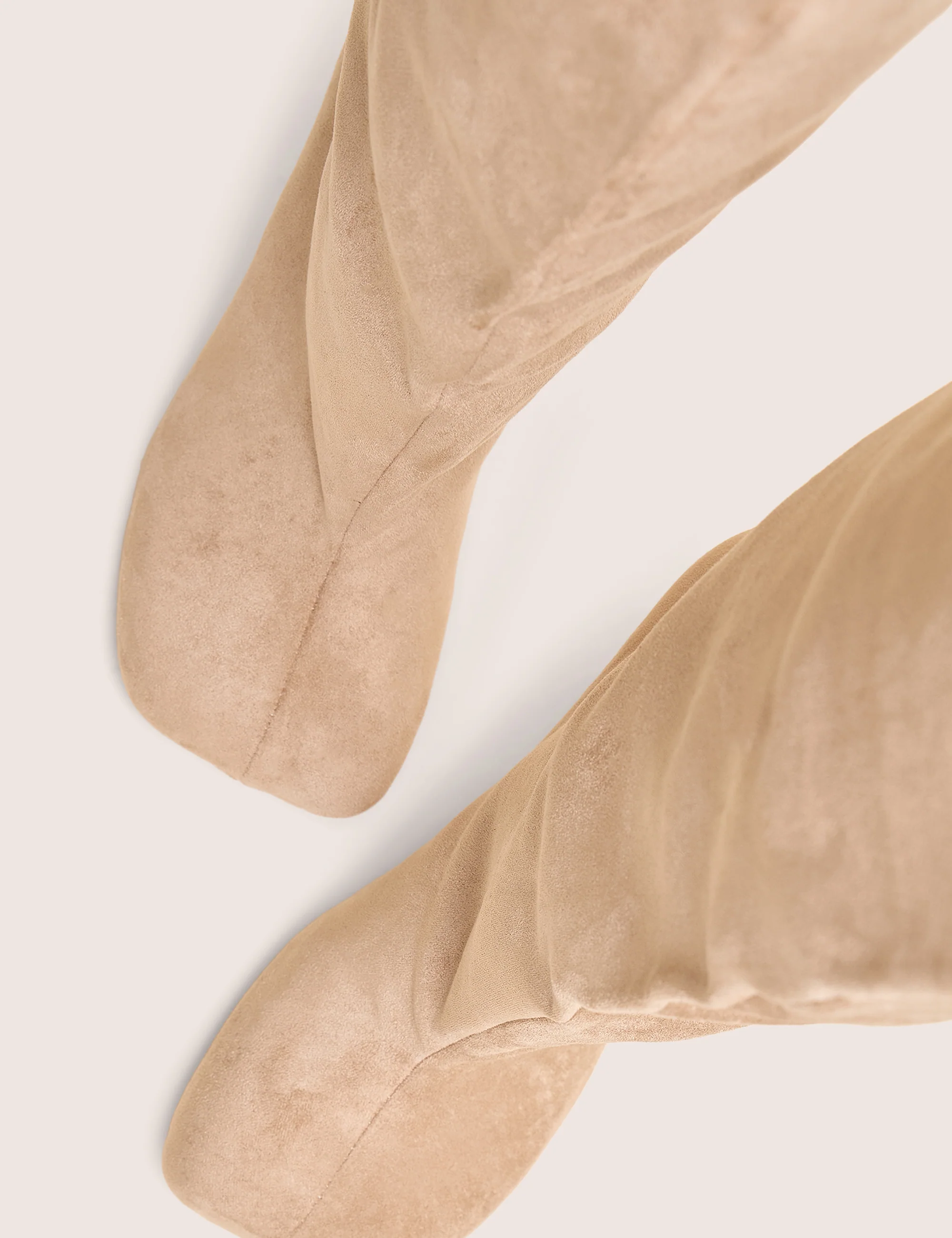 Bordeaux Beige Suedette Slouchy Boots - Image 4