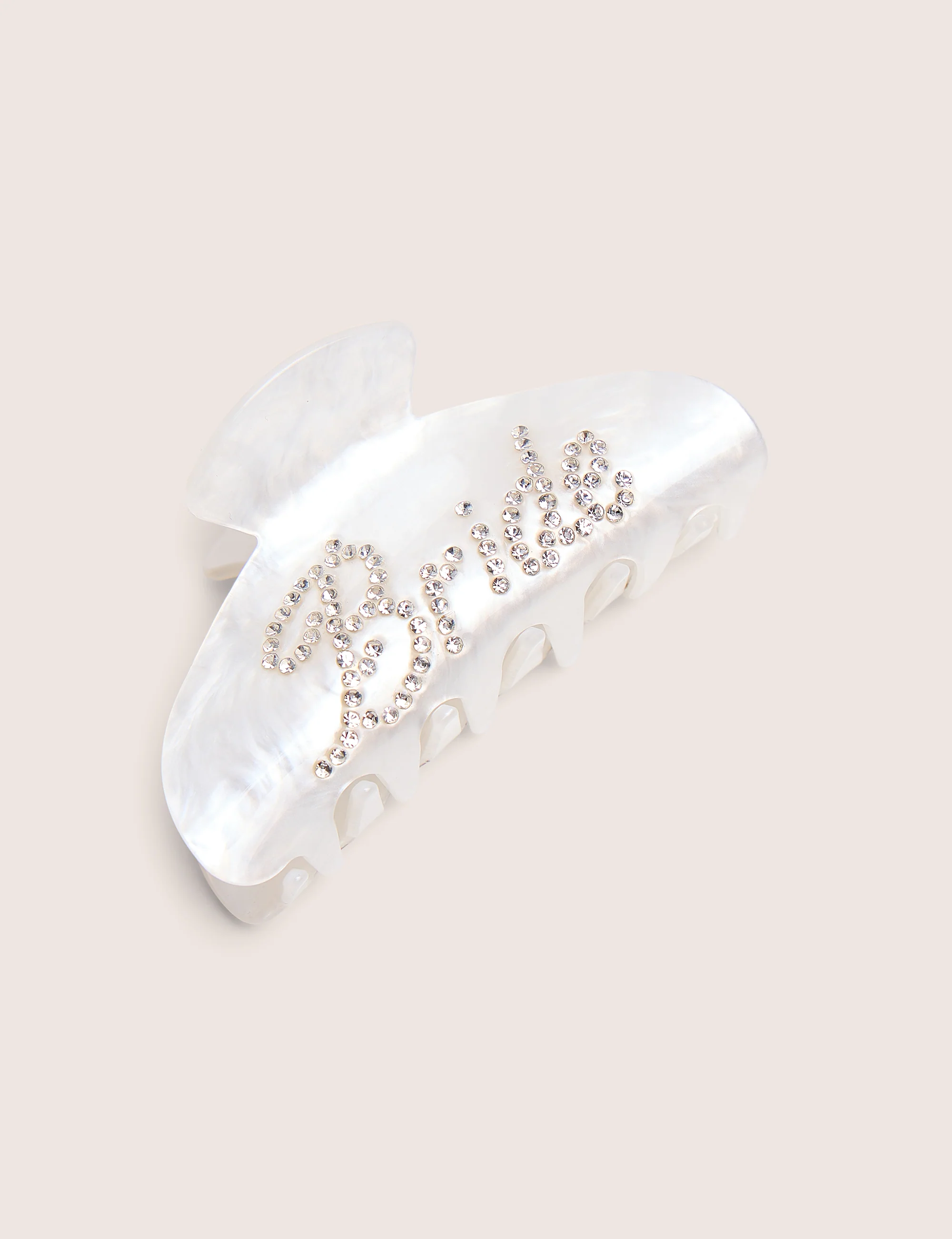 Bride Embellished Hair Claw Clip Pearl White - Image 2