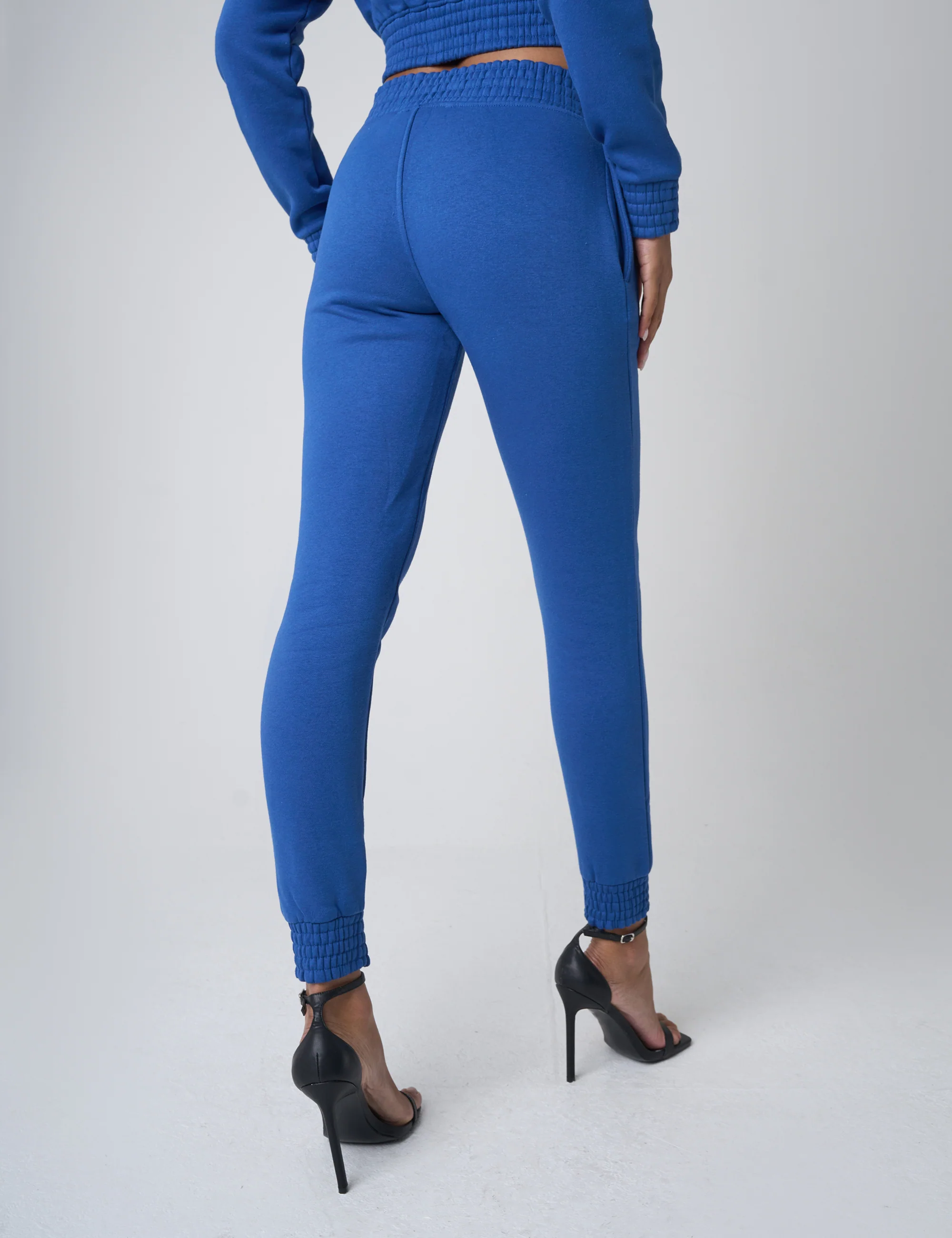 Cinched High Waisted Joggers Cobalt Blue - Image 3