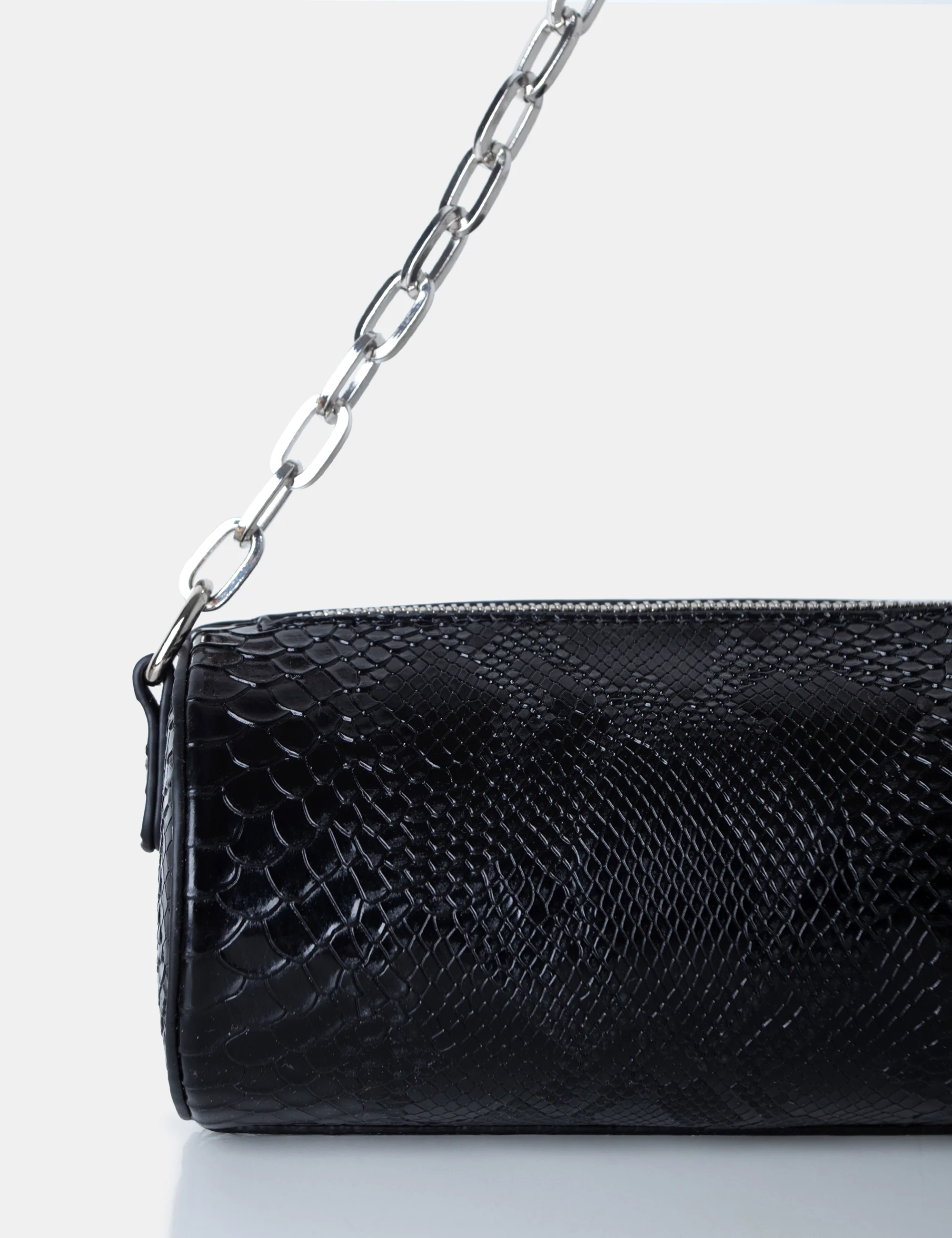 The Claudia Black Croc Shoulder Bag - Image 4