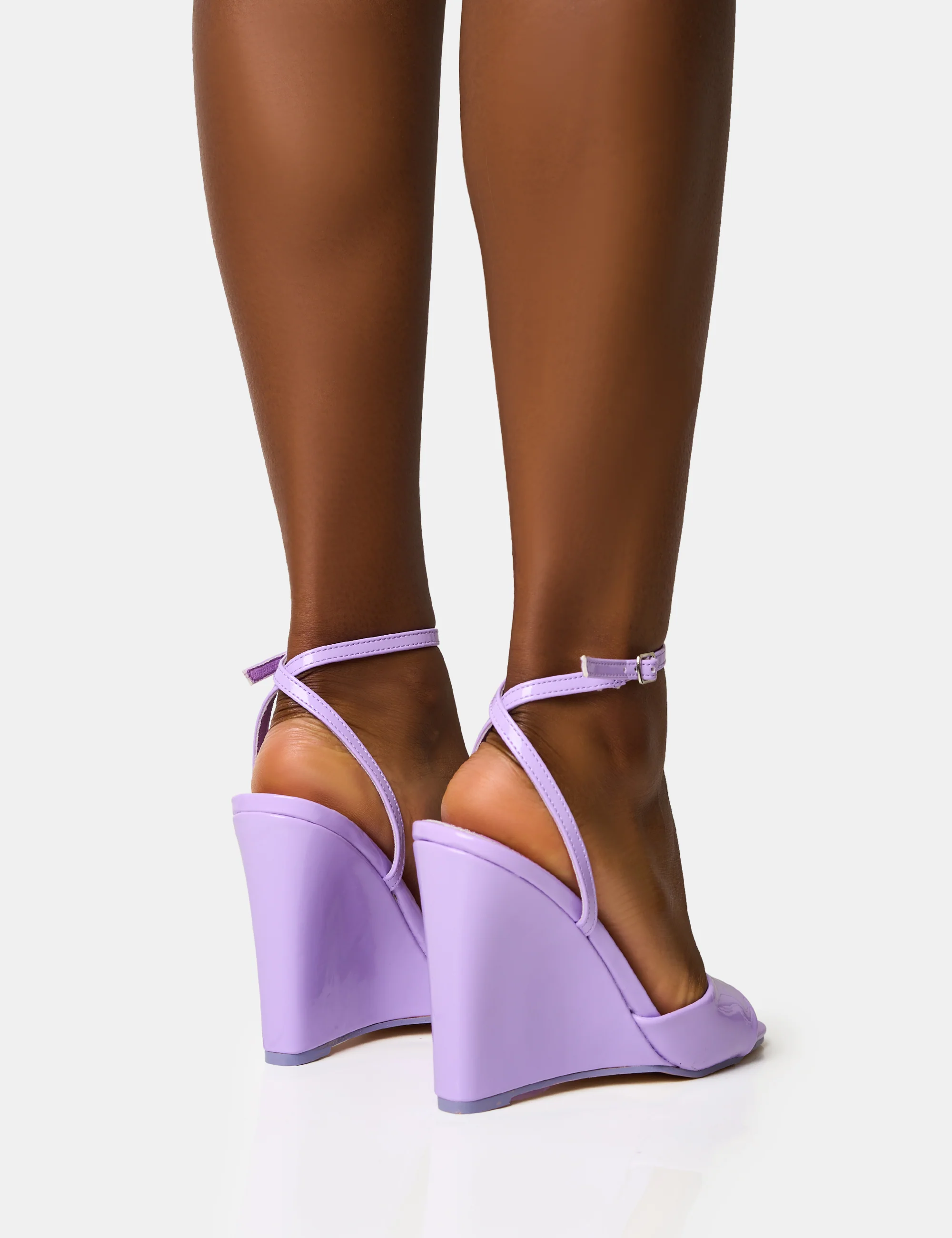 Connection Lilac Strappy Peep Toe Wedges - Image 4