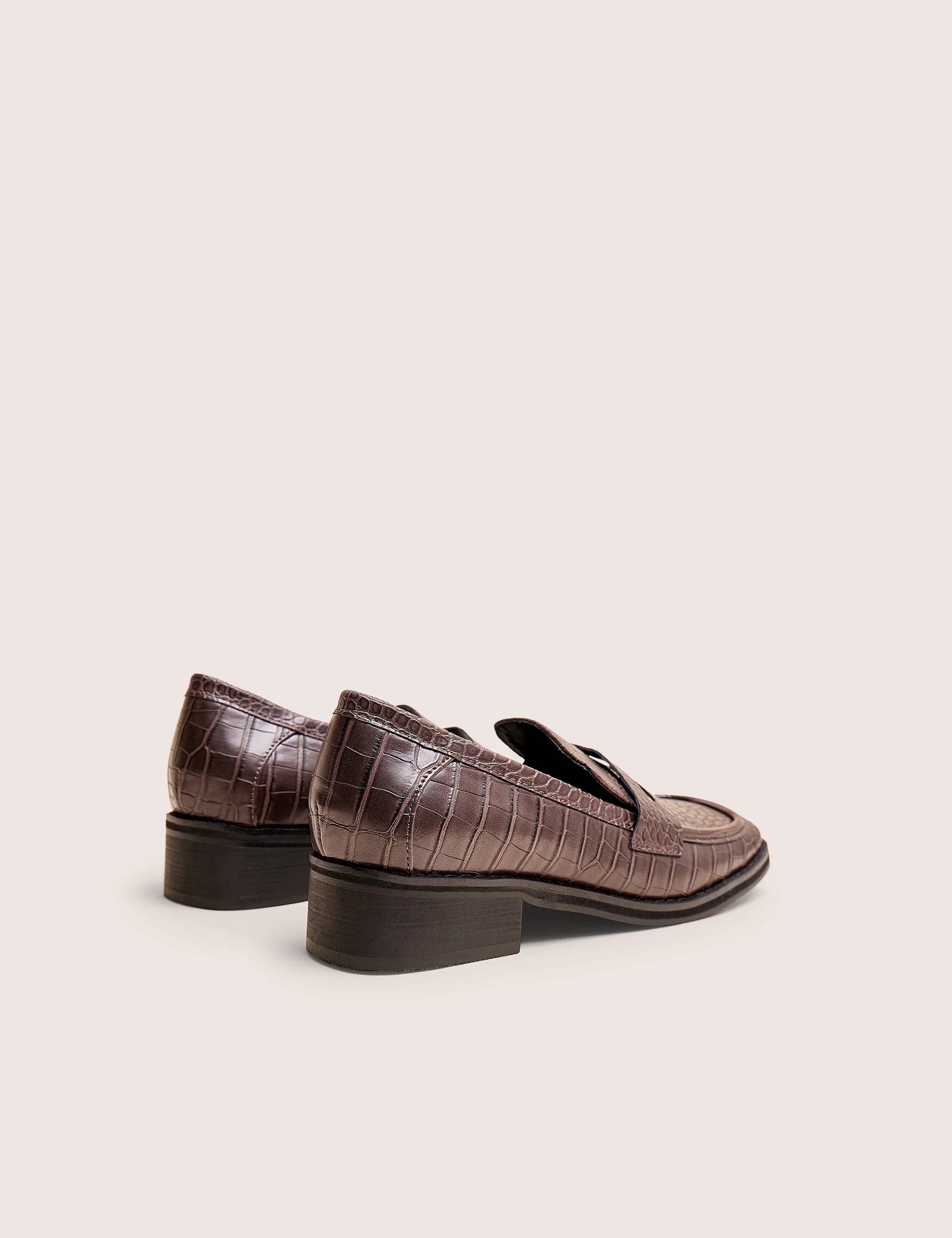Decaf Brown Croc Square Toe Penny Loafer - Image 5