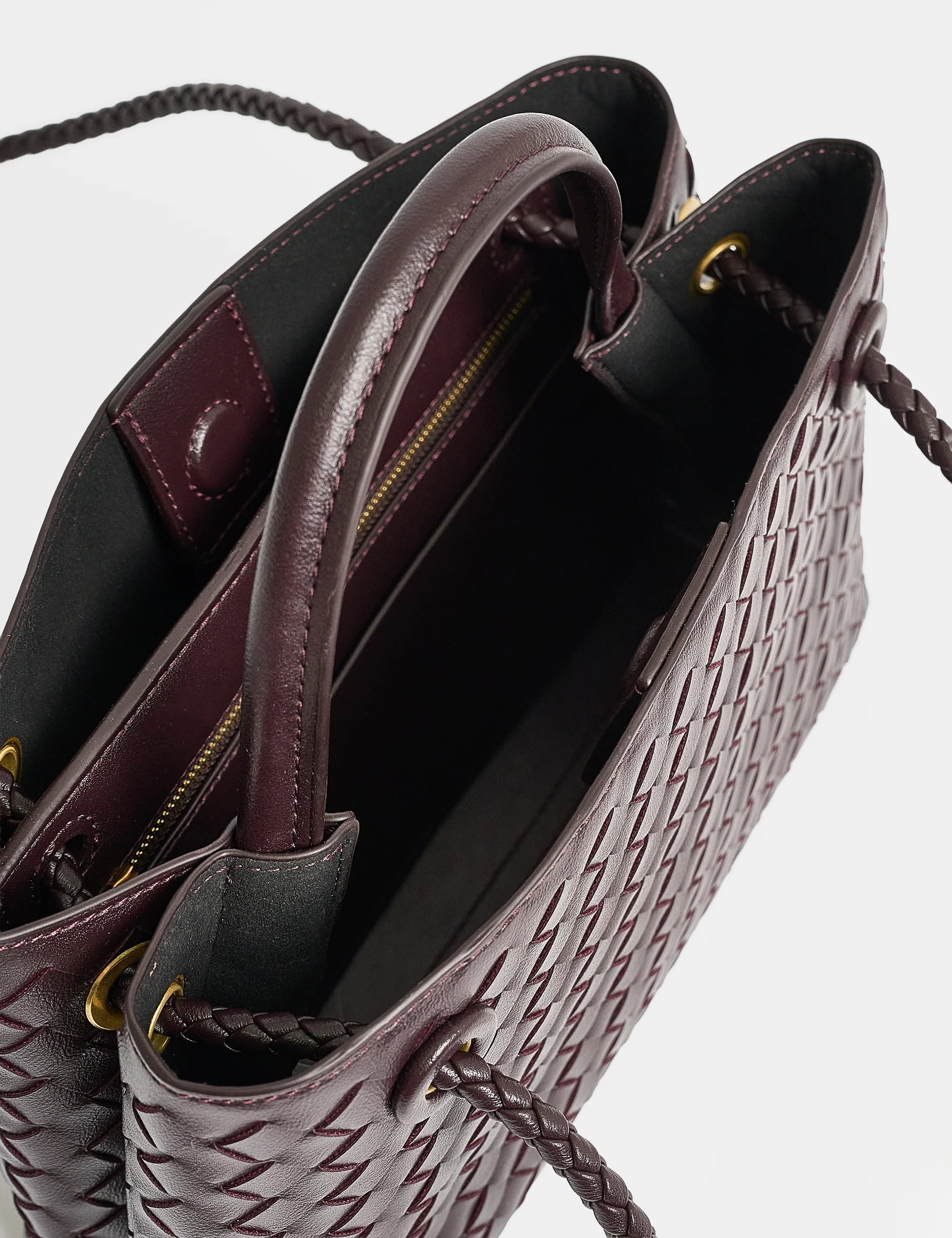 The Demi Chocolate Brown Weave Mini Tote Bag - Image 4