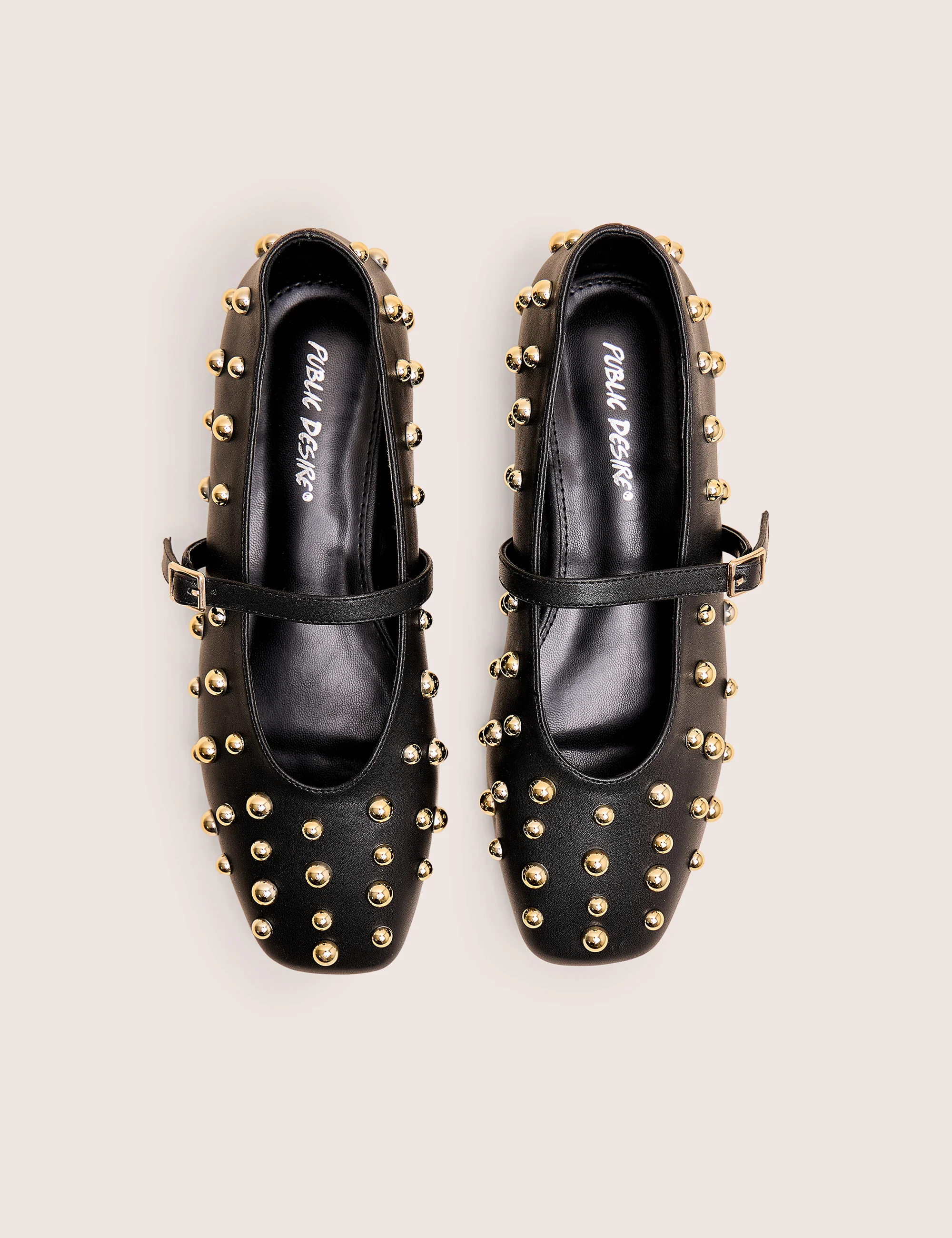 Elsie Black Studded Ballerina Flats - Image 4