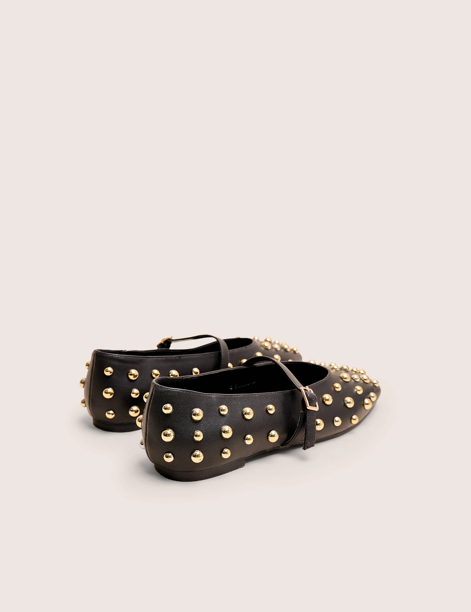 Elsie Black Studded Ballerina Flats - Image 6