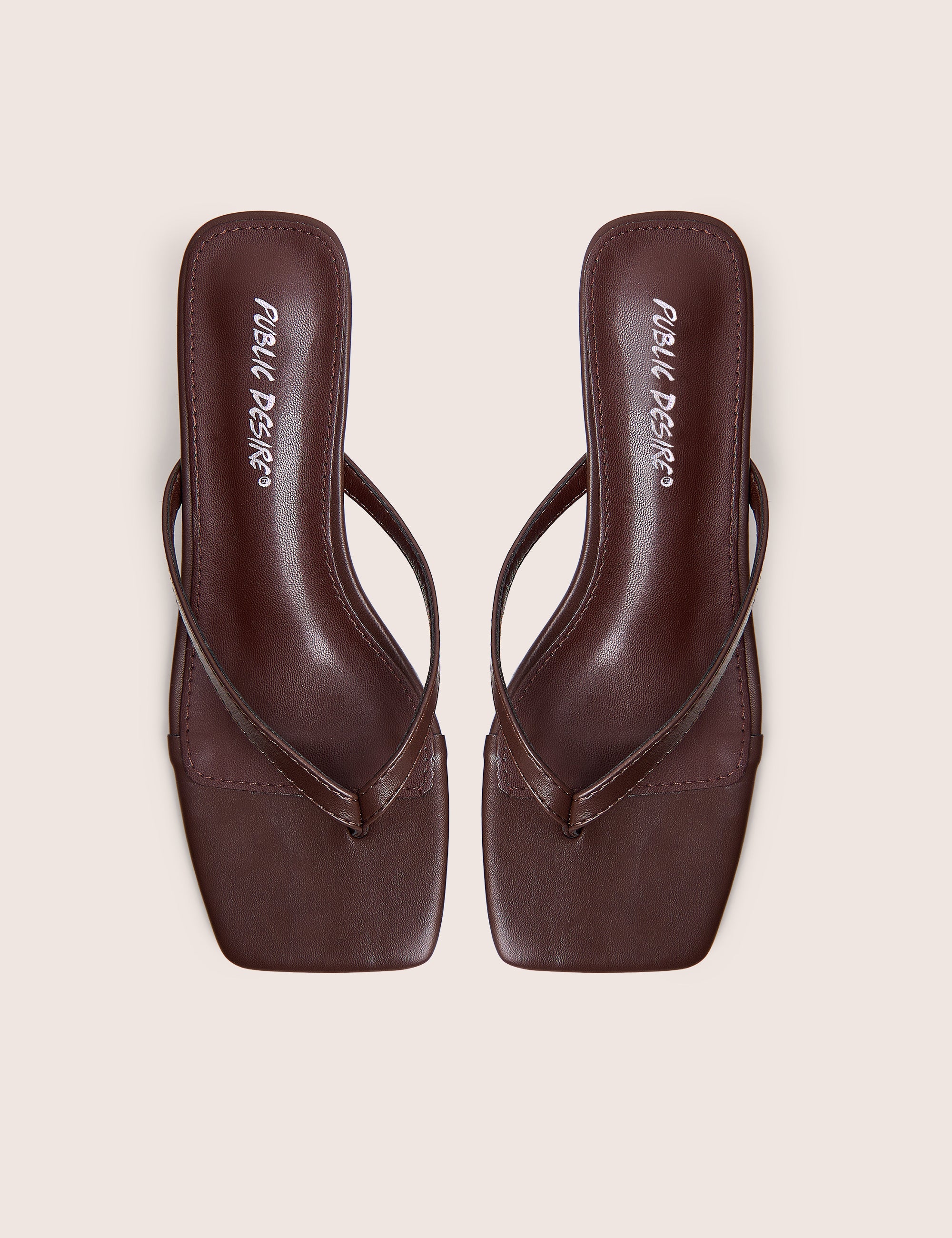 Everlast Chocolate Brown Thong Flip Flop Heels - Image 2