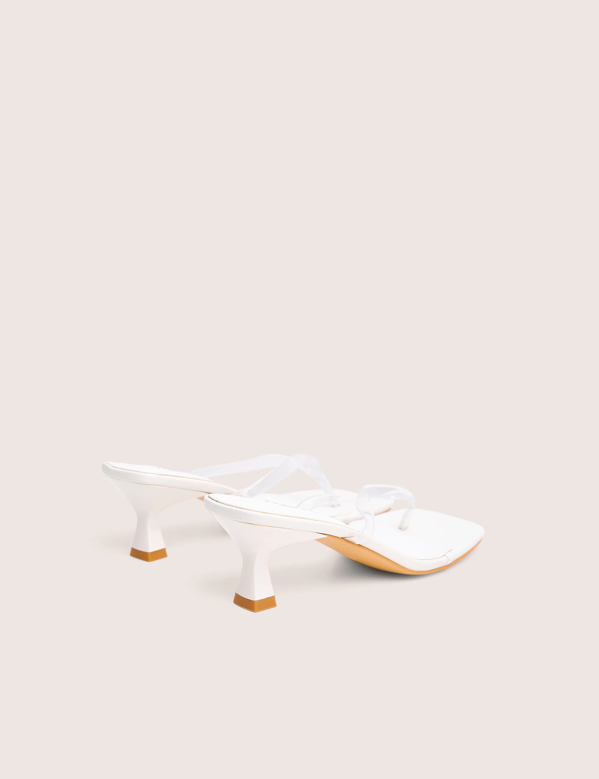 Everlast White Perspex Thong Flip Flop Heels - Image 3