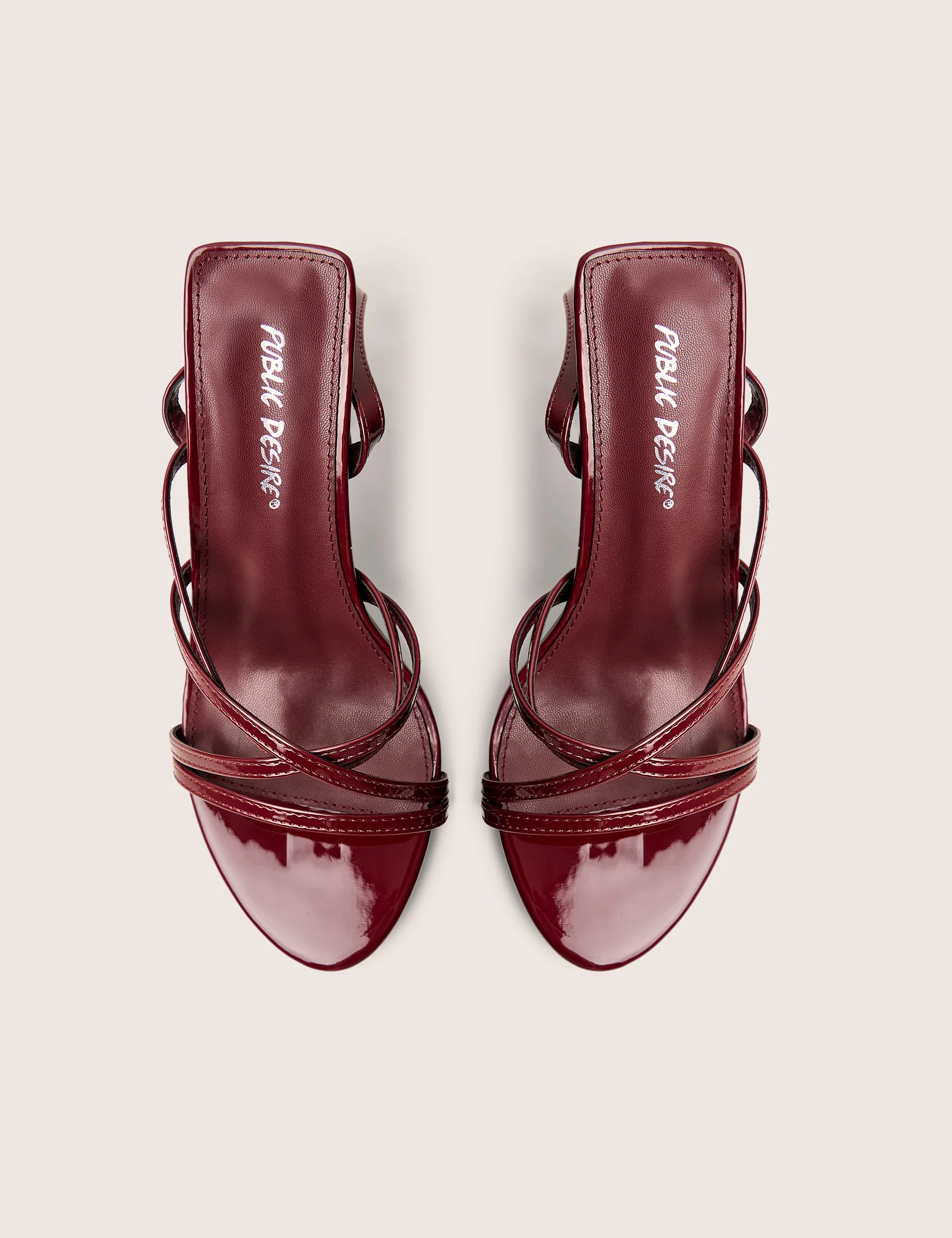 Free Spirit Wide Fit Burgundy Strappy Mid Heel - Image 2