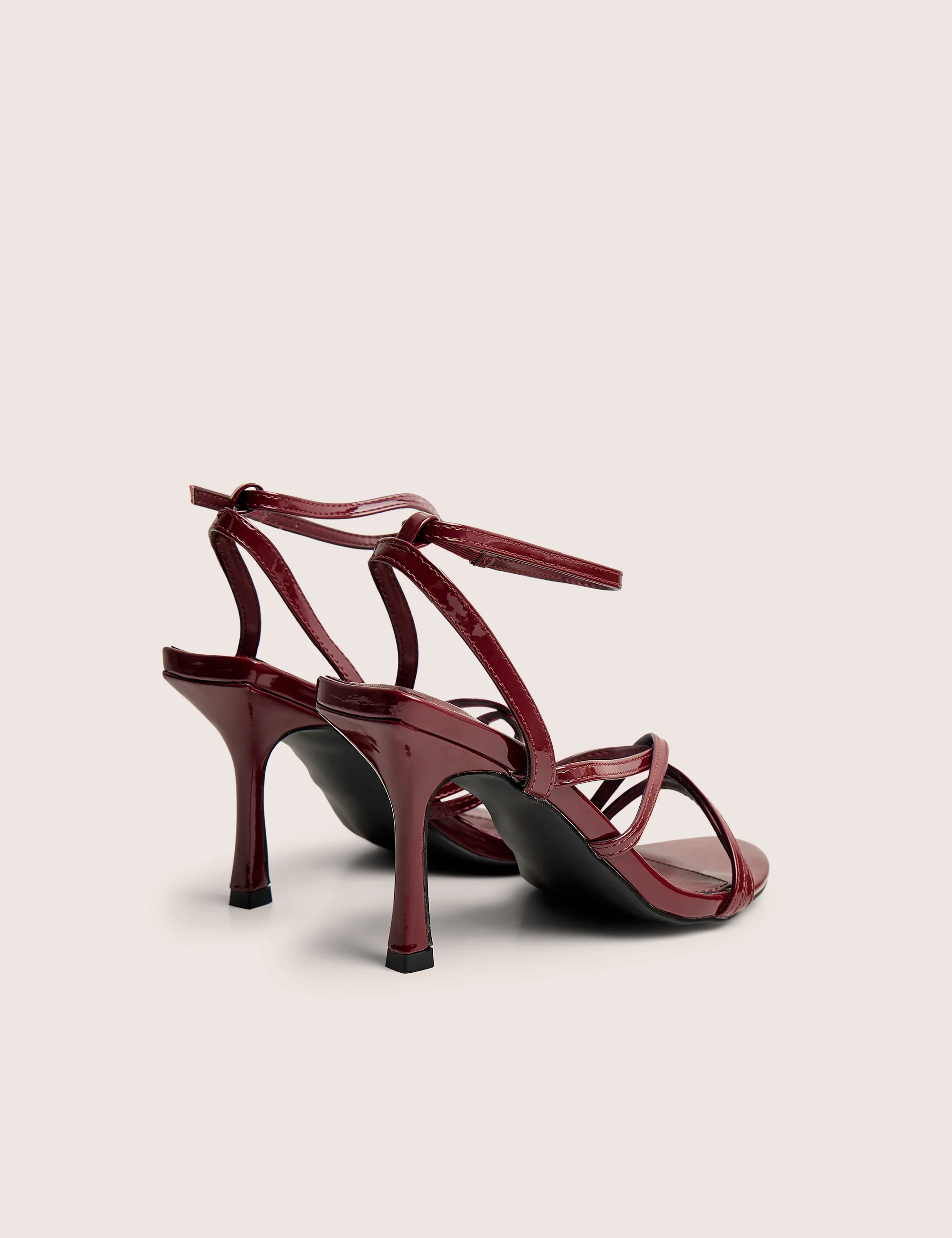 Free Spirit Wide Fit Burgundy Strappy Mid Heel - Image 3