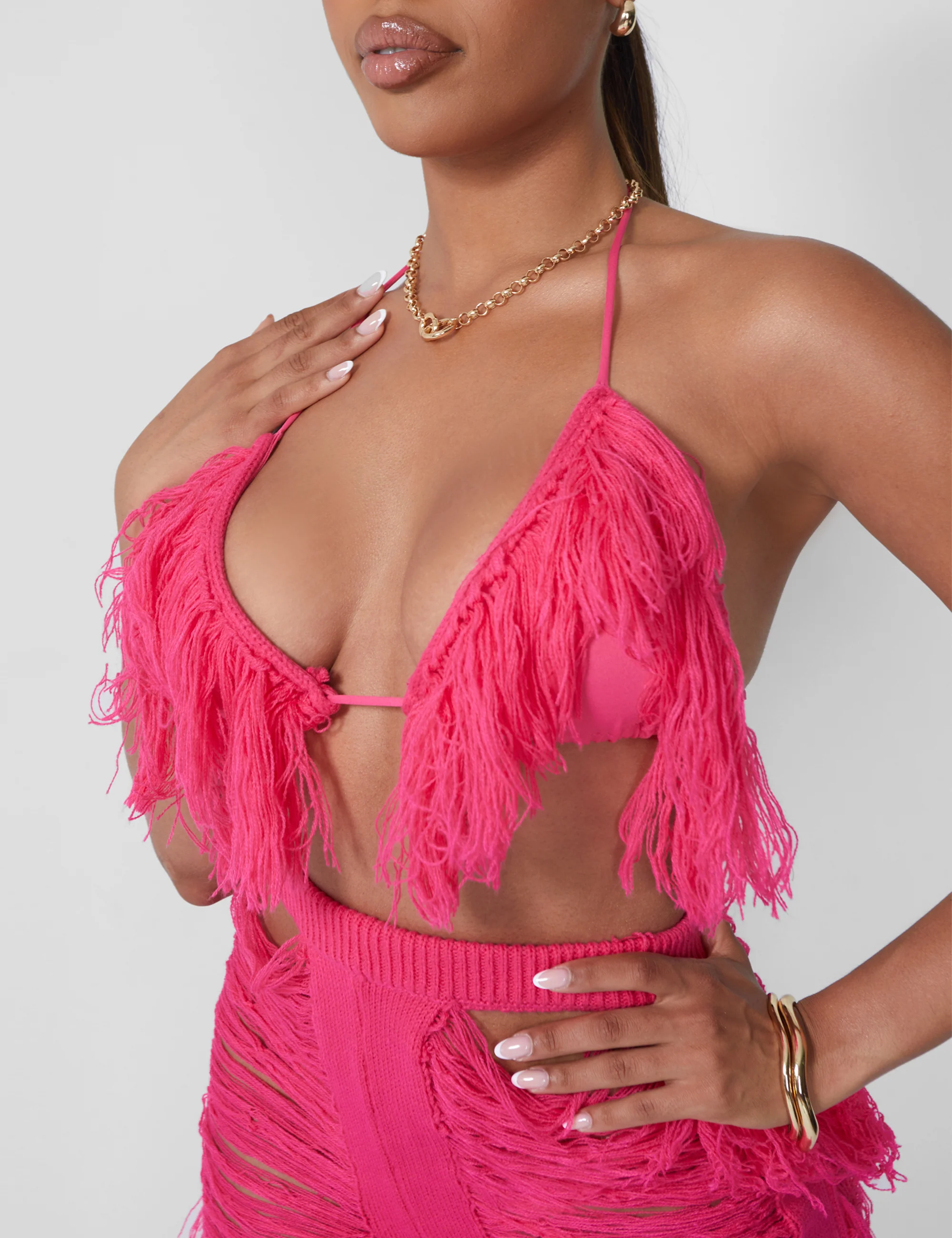 Fringe Trousers Hot Pink - Image 6