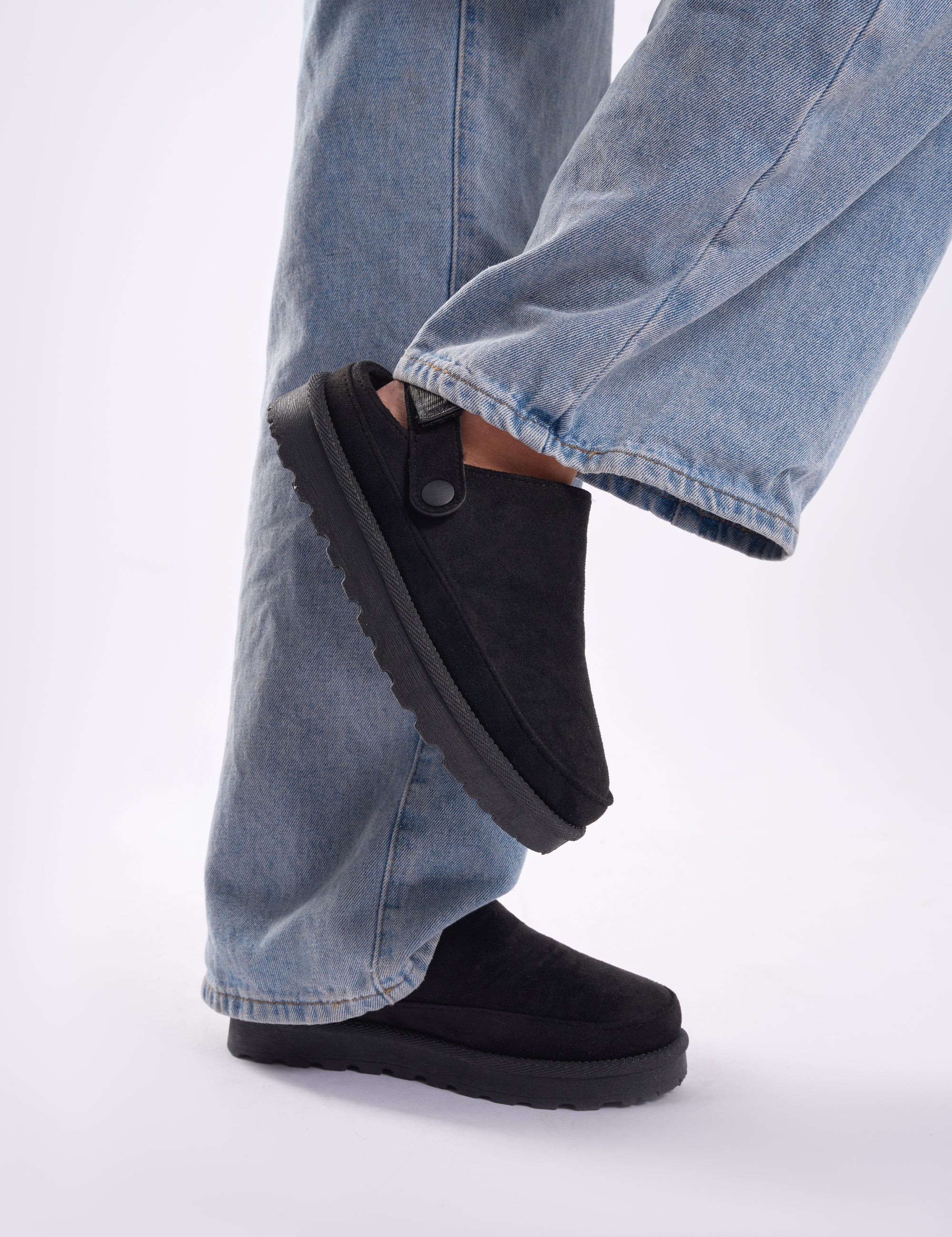Goldie Black Faux Fur Lined Mules - Image 2