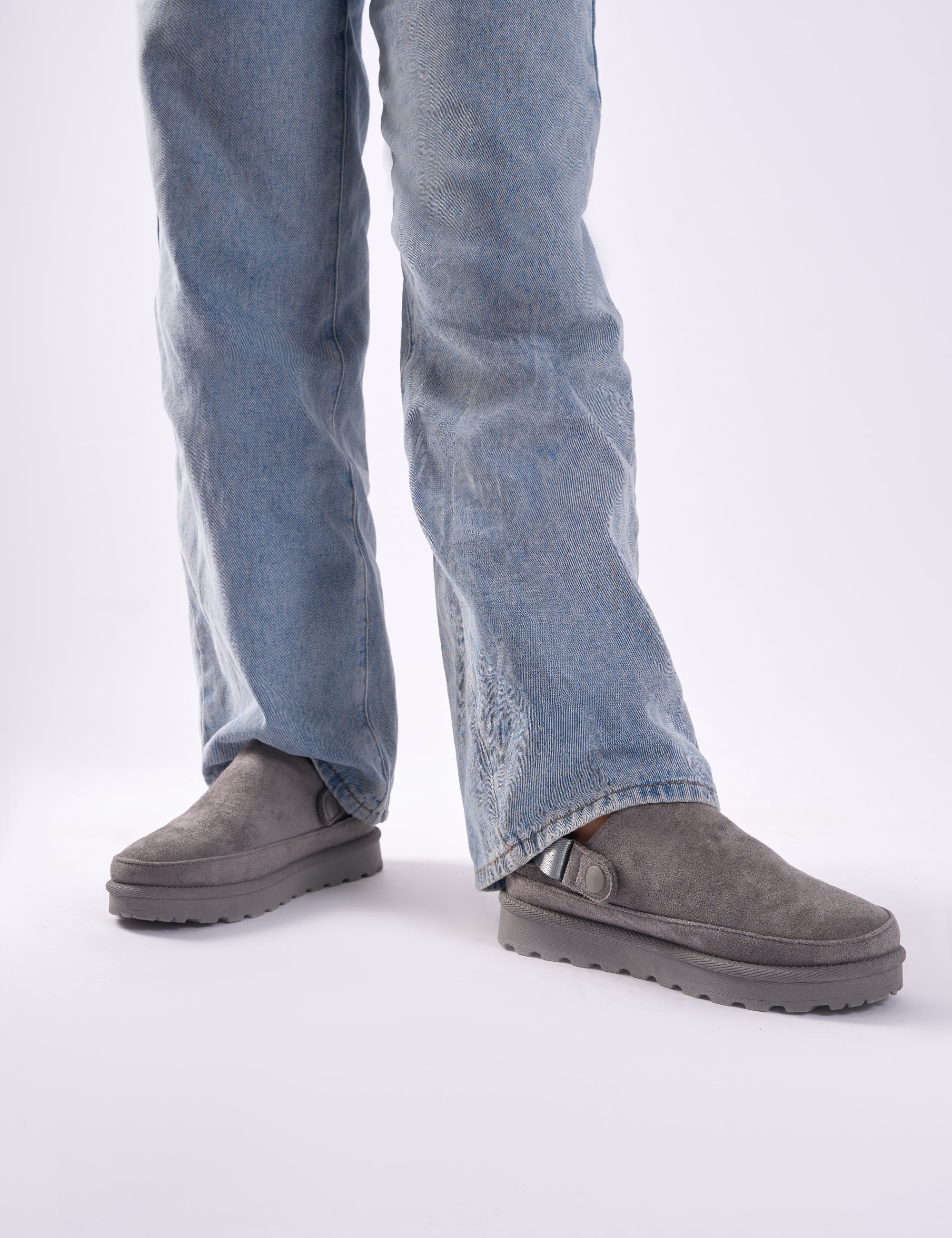 Goldie Grey Faux Fur Lined Mules - Image 3