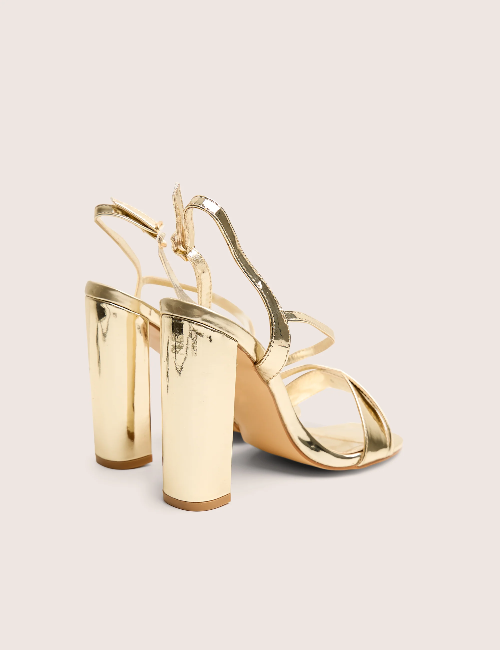 Grove Gold Metallic Round Toe Block Heels - Image 5