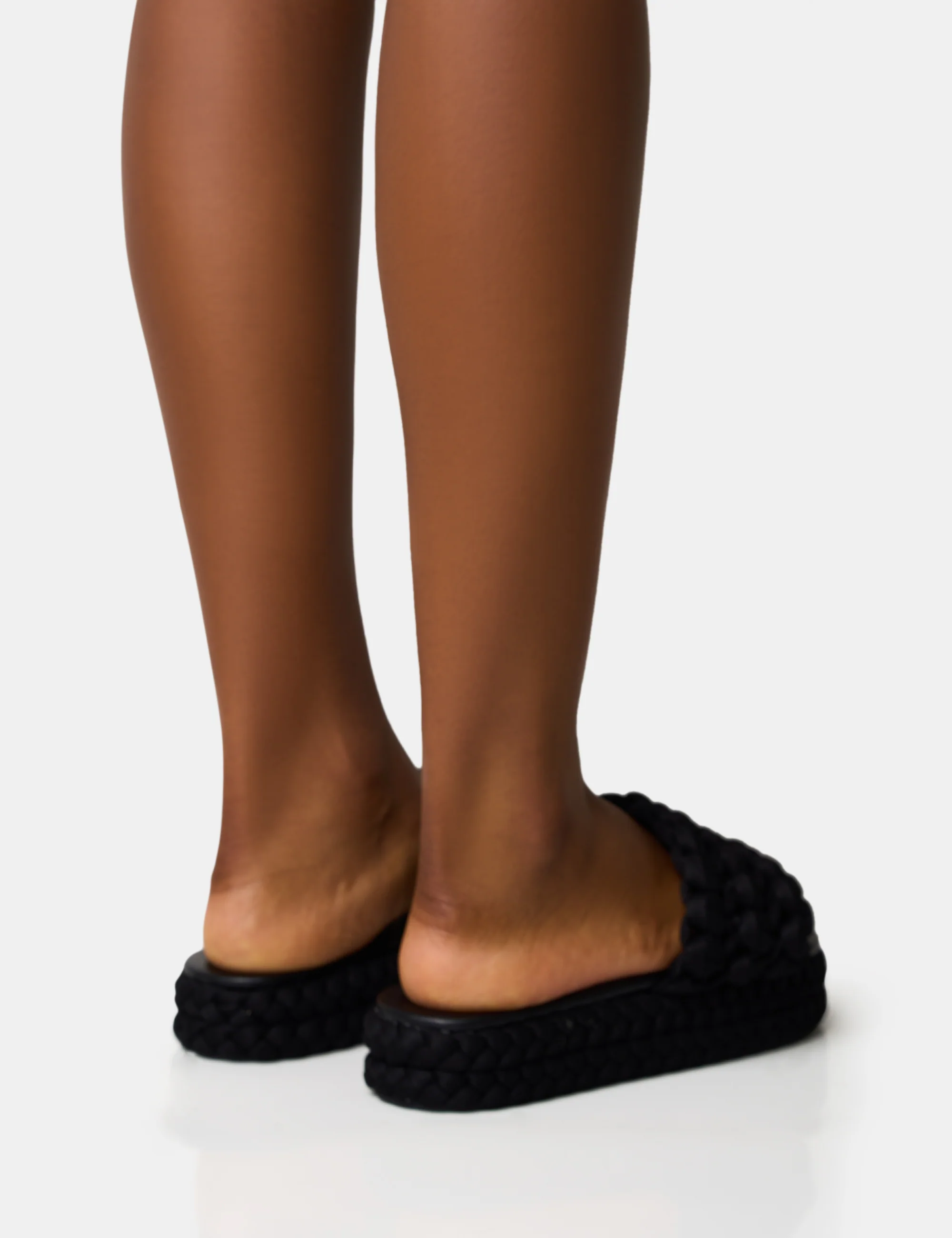Hattie Black Woven Platform Sandals - Image 4