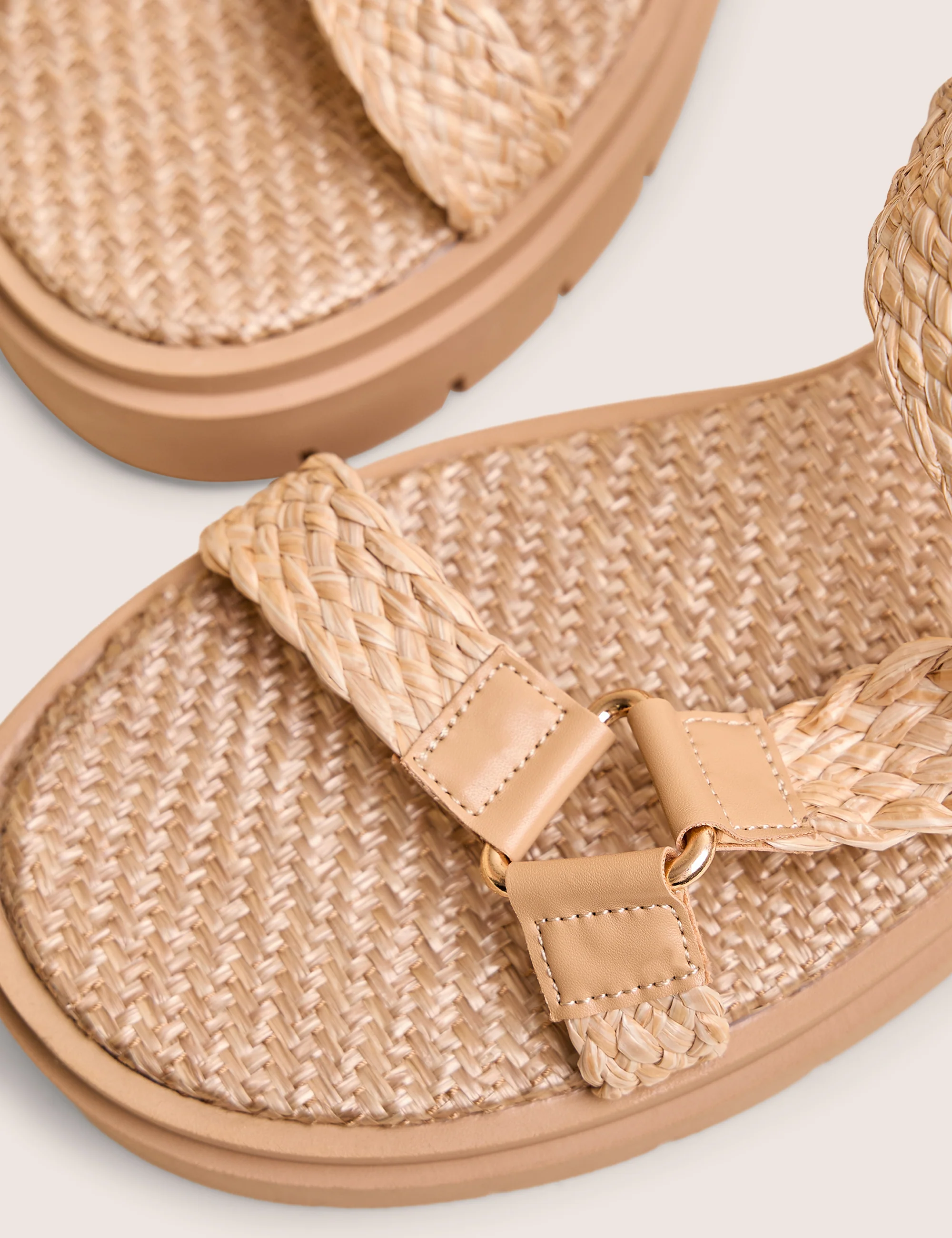 Hazard Natural Raffia Chunky Dad Sandals - Image 4