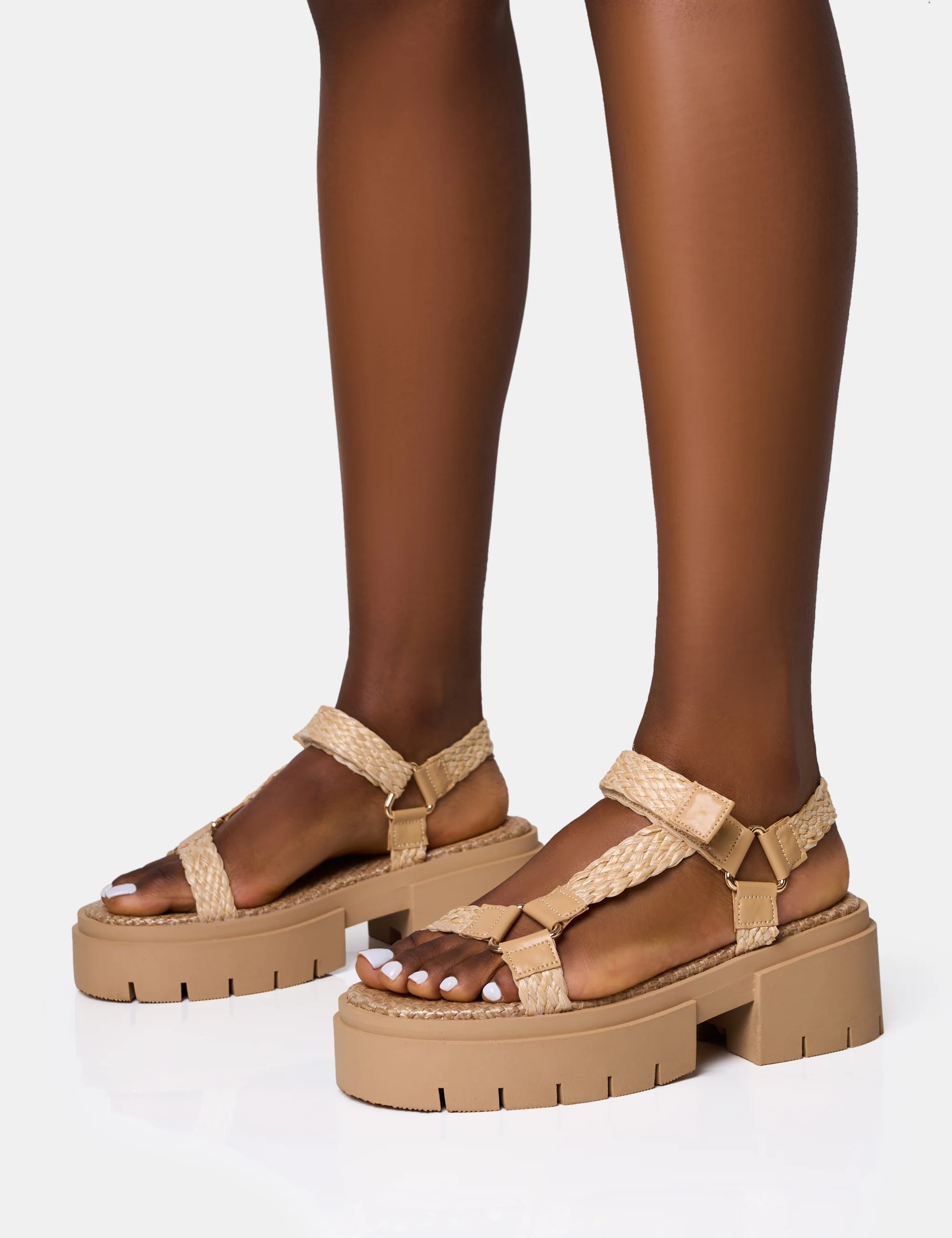 Hazard Natural Raffia Chunky Dad Sandals - Image 7