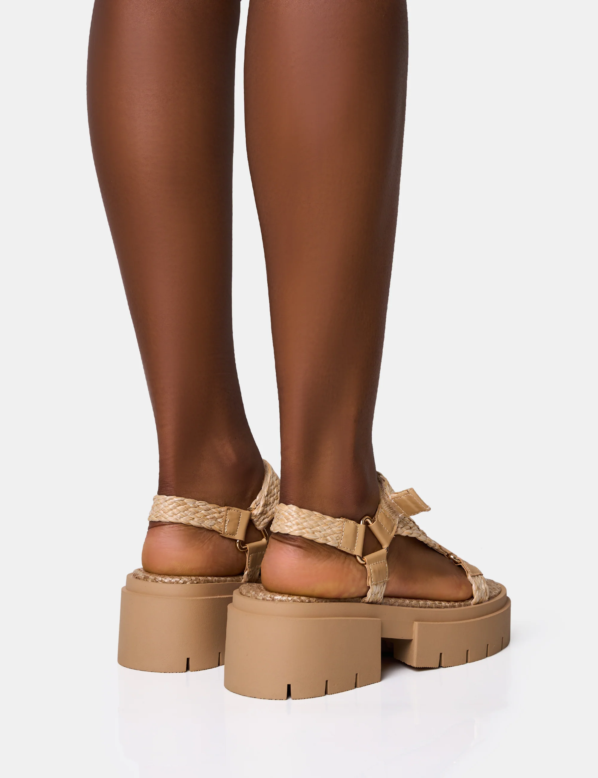 Hazard Natural Raffia Chunky Dad Sandals - Image 8