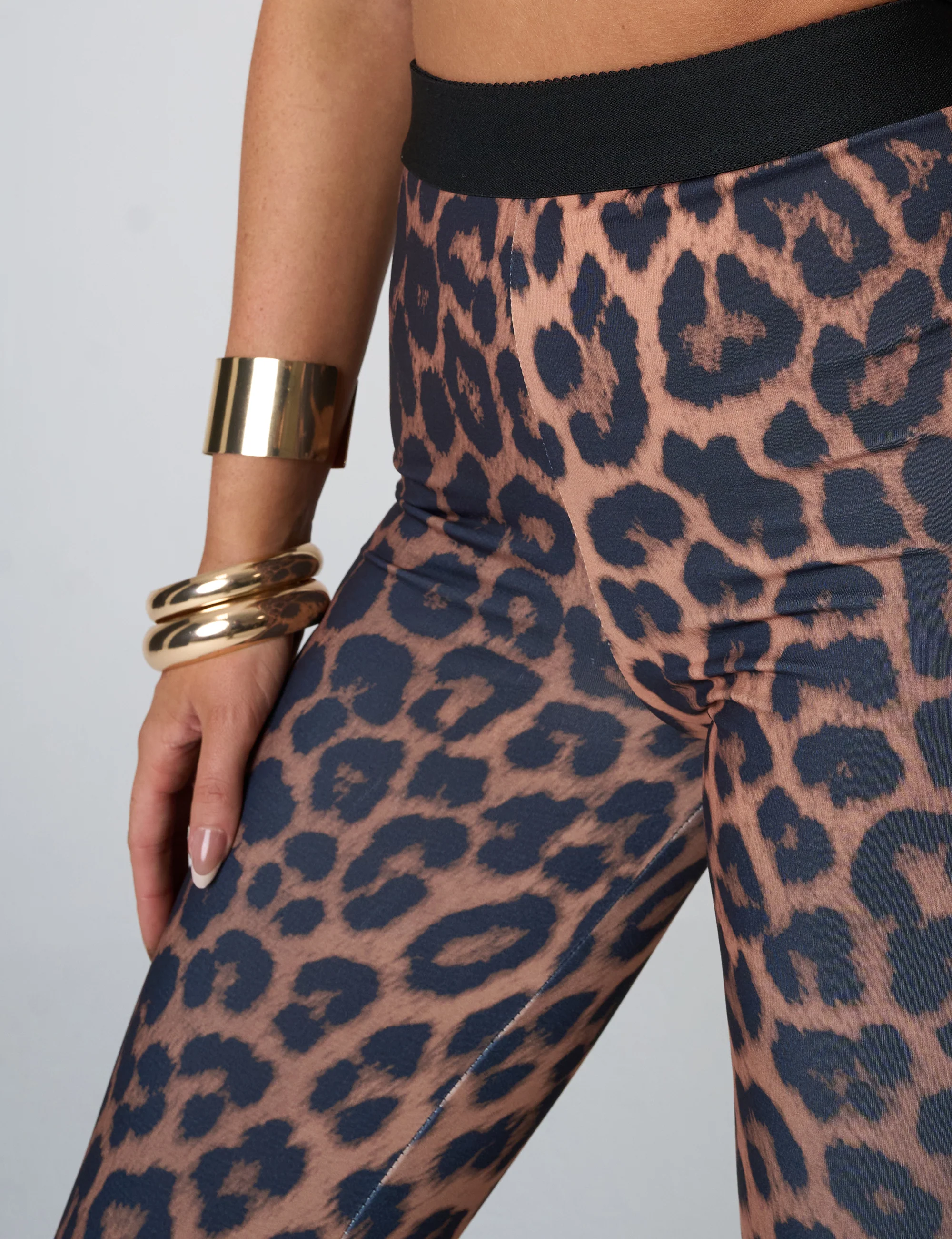 High Waist Luxe Slinky Capri Pants Leopard - Image 8