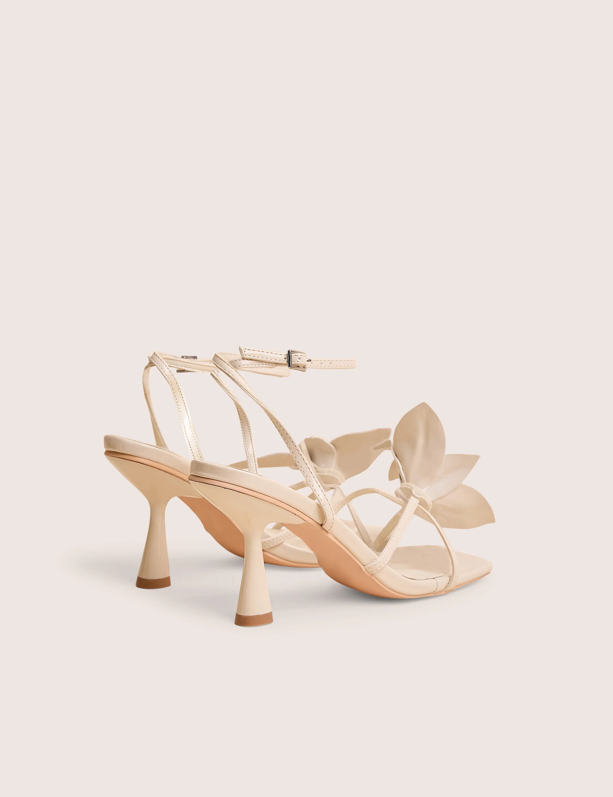 Hydrangea Stone Patent Flower Barely There Square Toe Mid Heels - Image 3