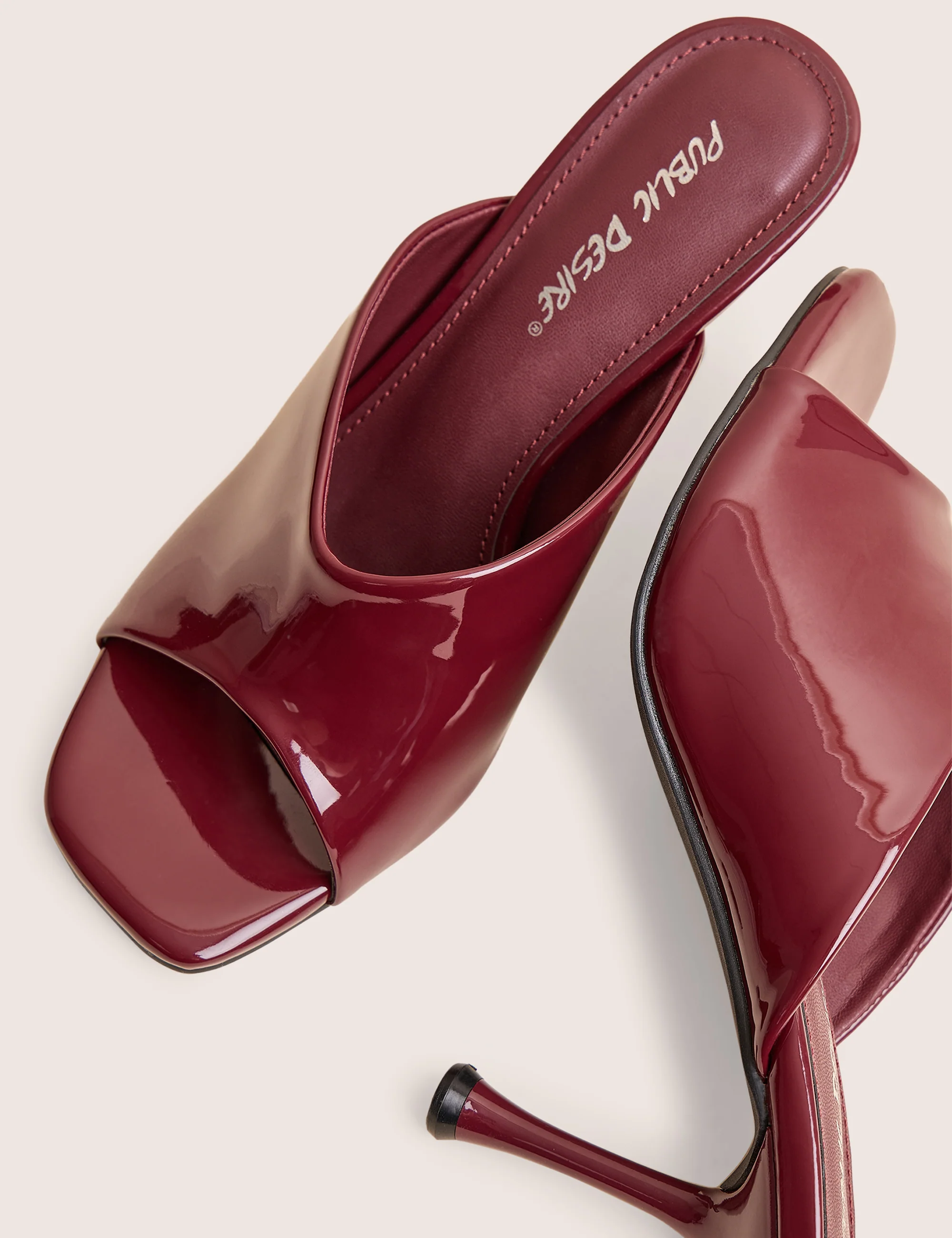 J'adore Burgundy Mule Heels - Image 5