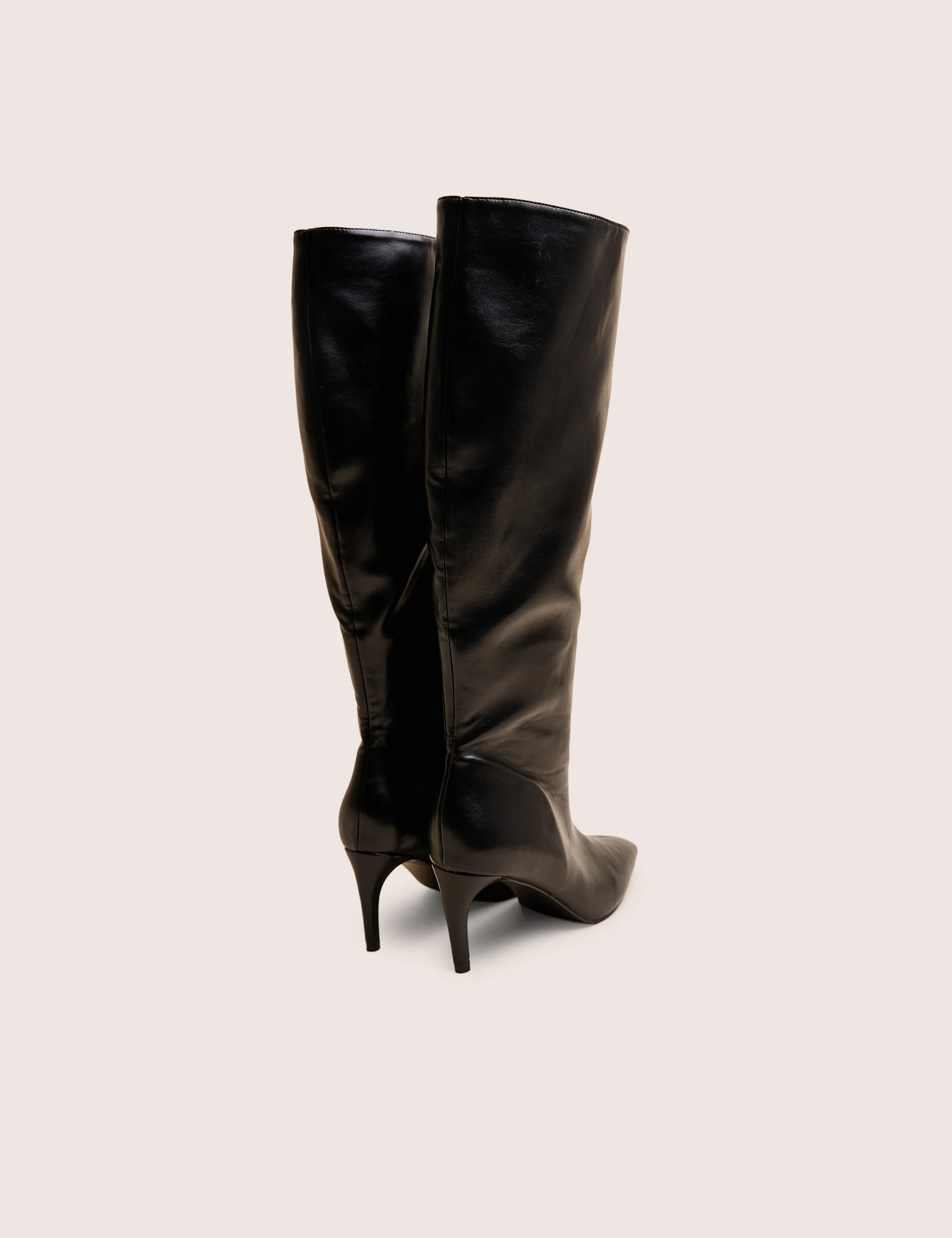 Jenny Black Curved Heel Knee High Boots - Image 4