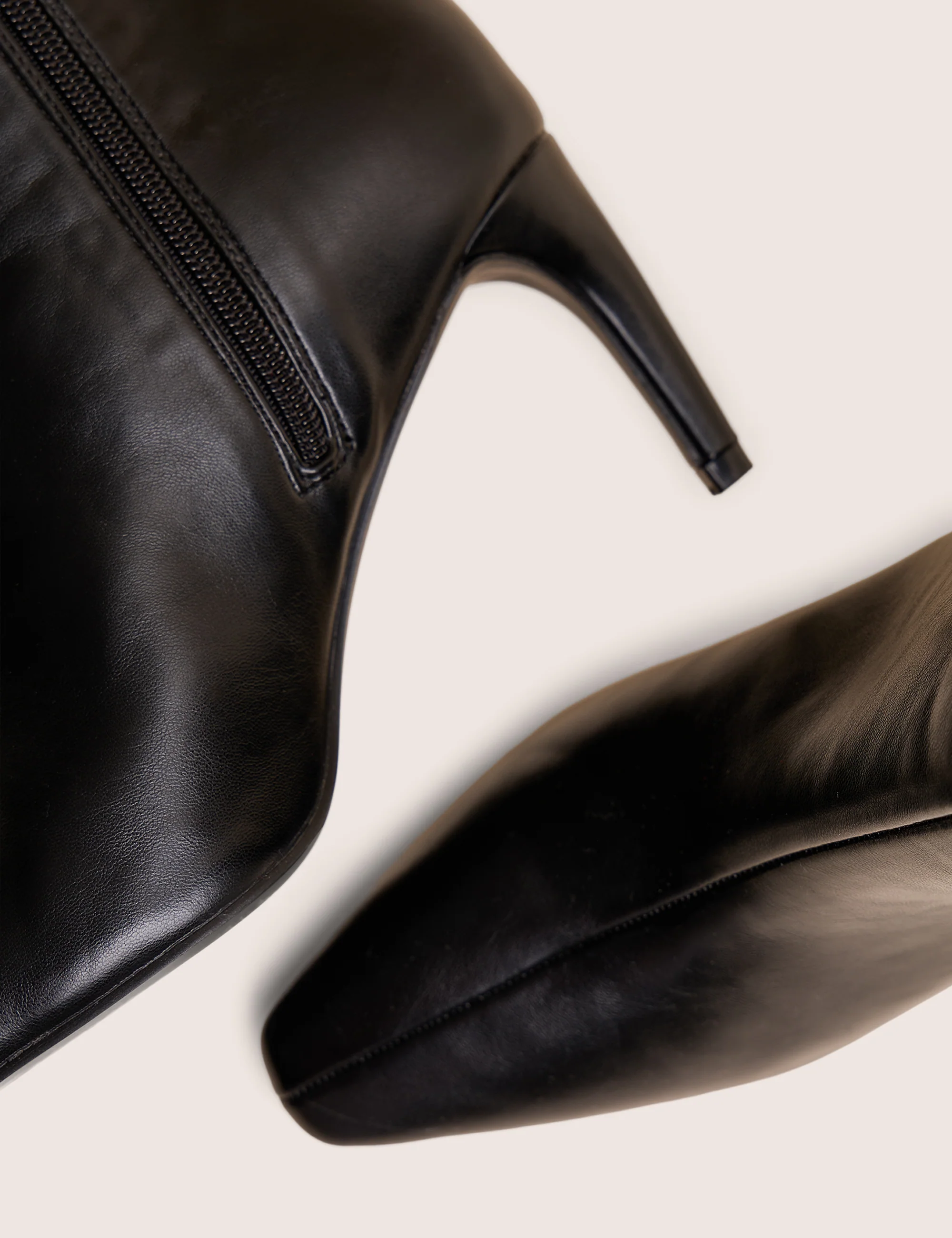 Jenny Black Curved Heel Knee High Boots - Image 5