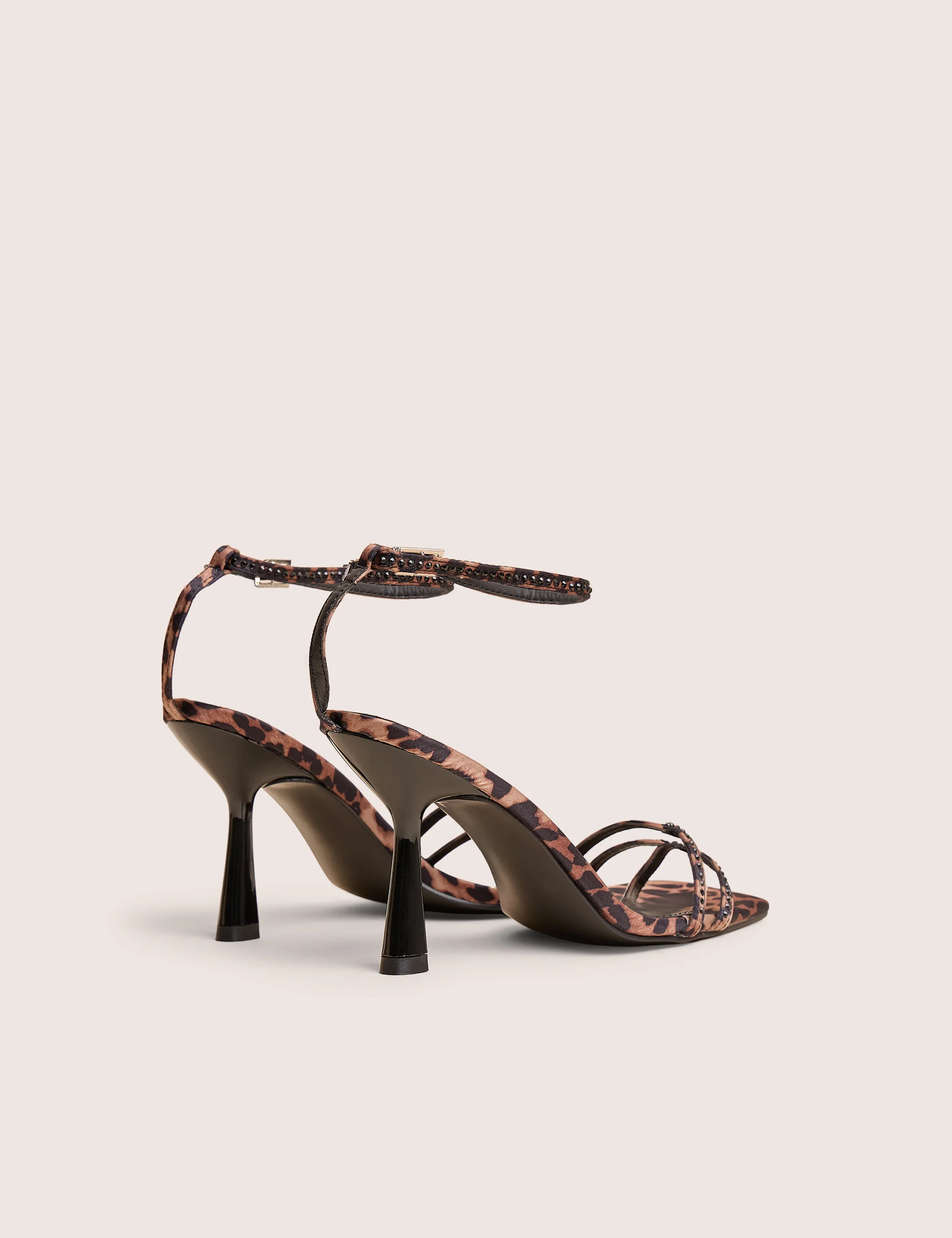 Jericho Leopard Toe Post Embellished Mid Heels - Image 3