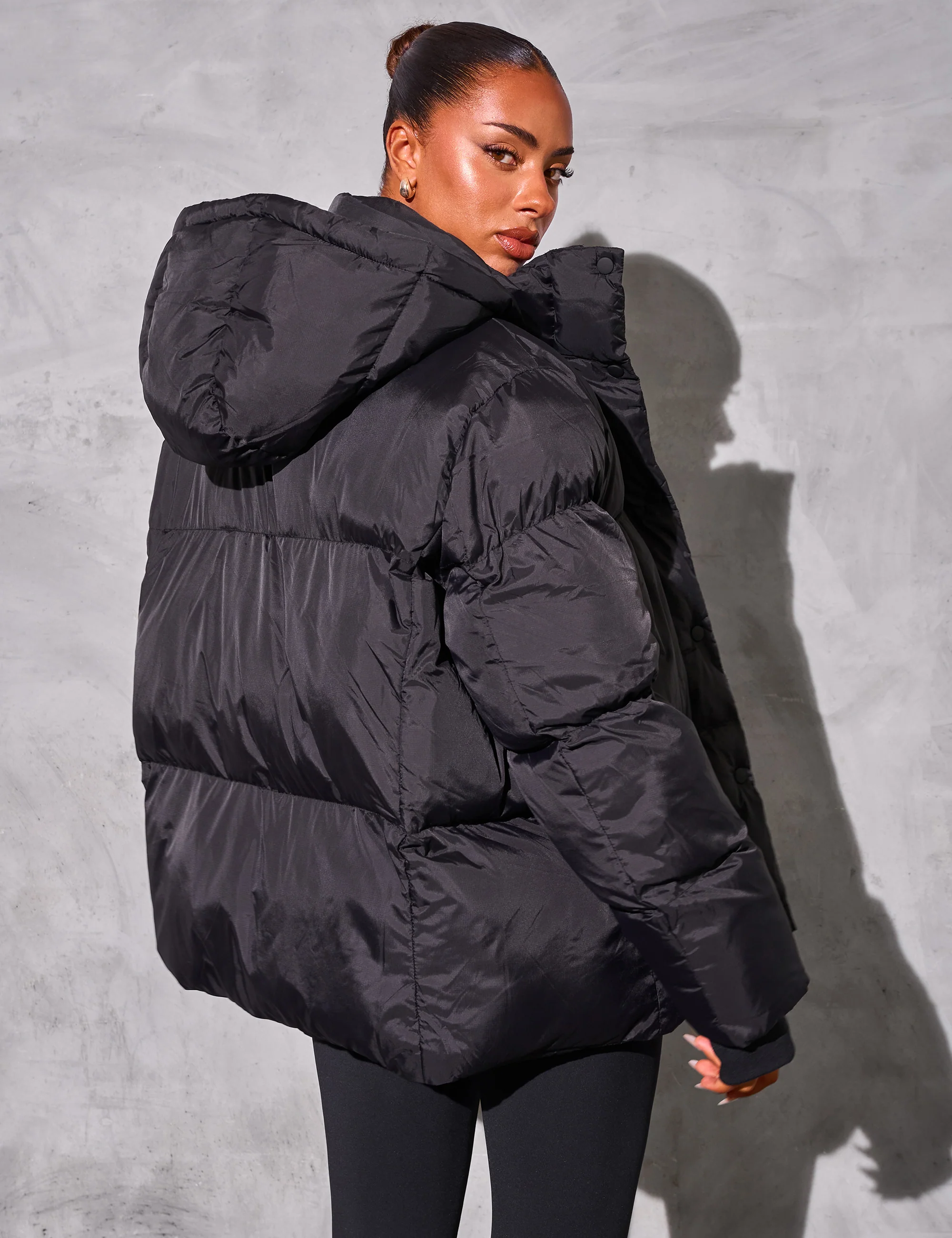 Kaiia Studio Oversized Puffer Coat Black - Image 2