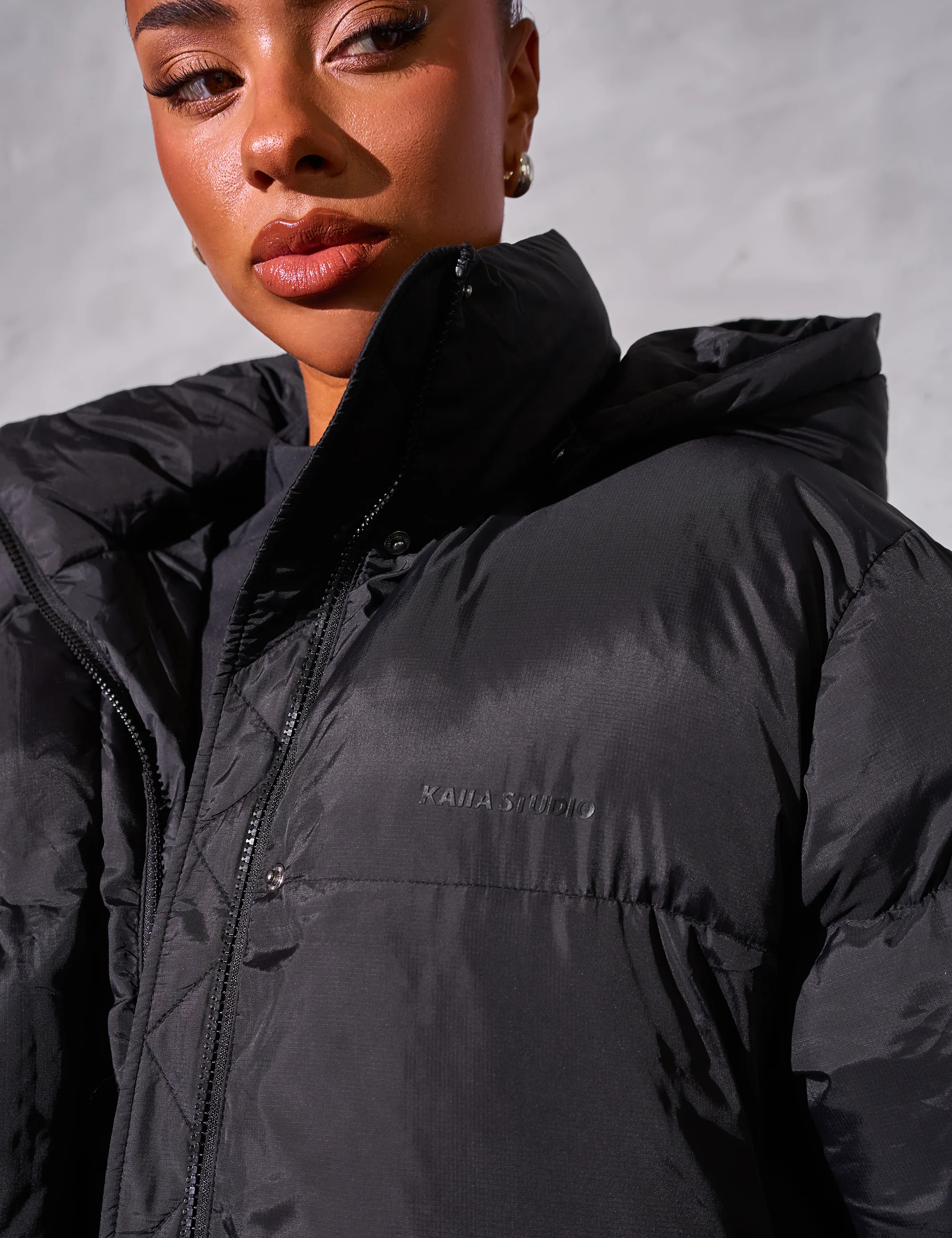 Kaiia Studio Oversized Puffer Coat Black - Image 4