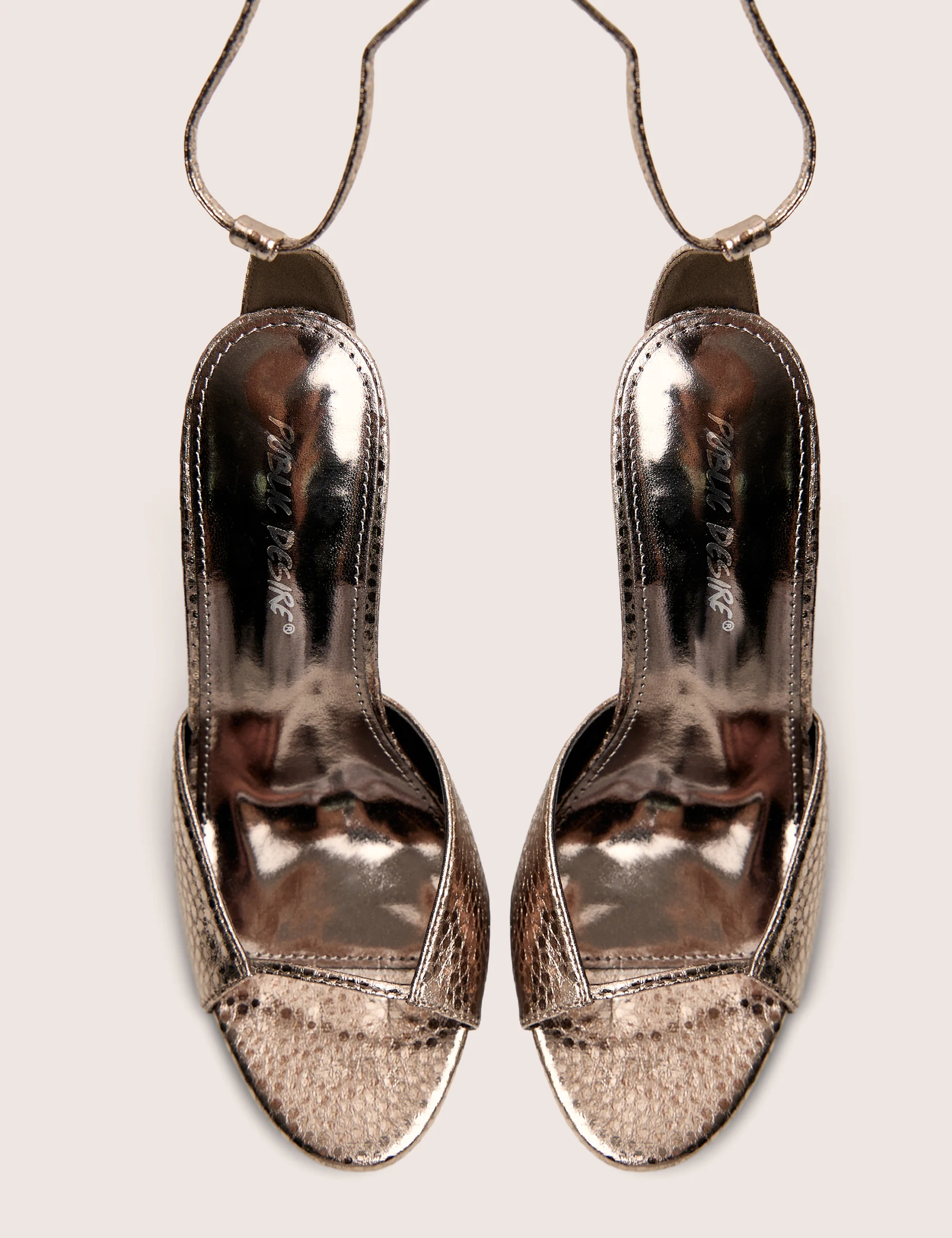 Kalisto Pewter Tie Wrap Around Mule Heels - Image 2