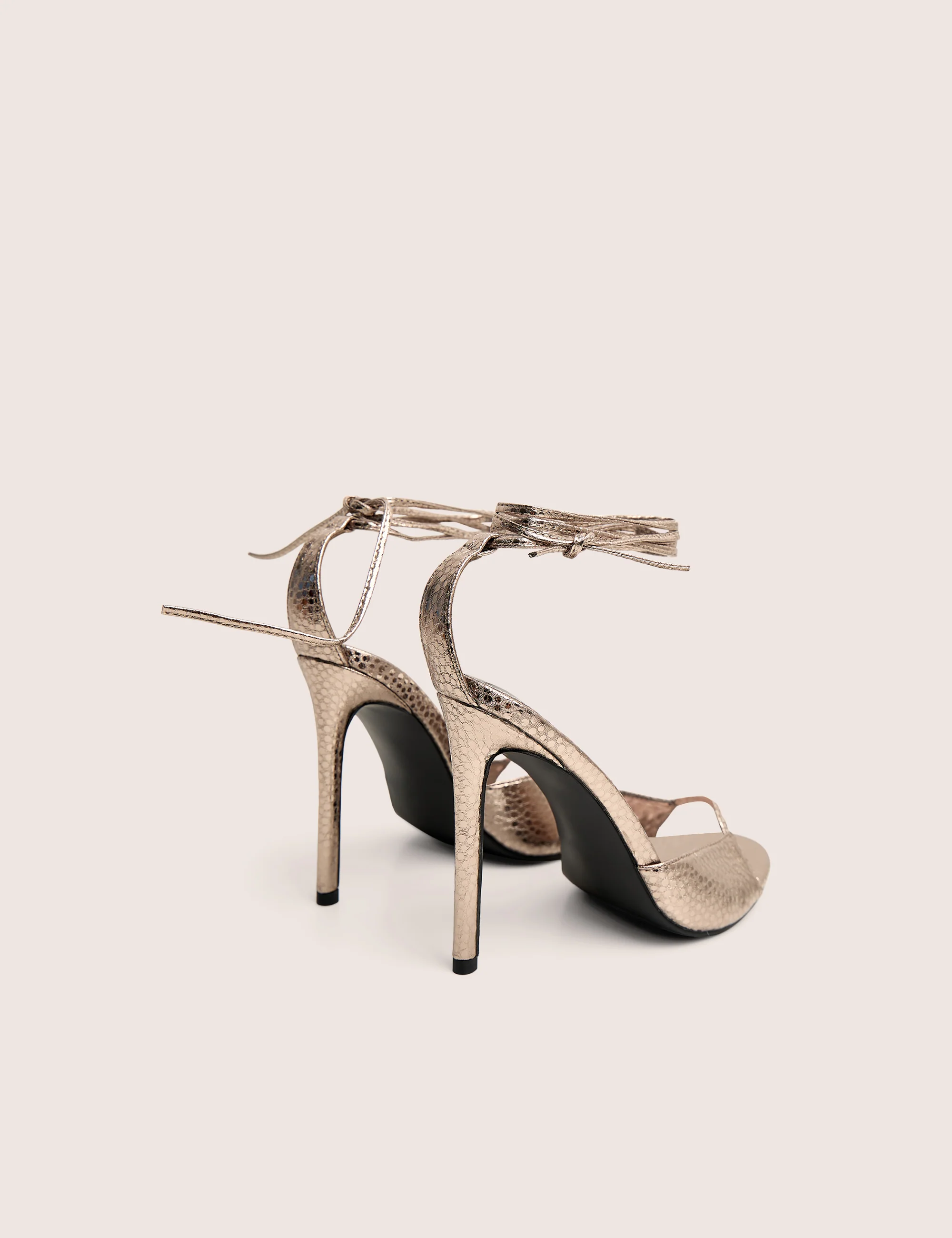 Kalisto Pewter Tie Wrap Around Mule Heels - Image 3