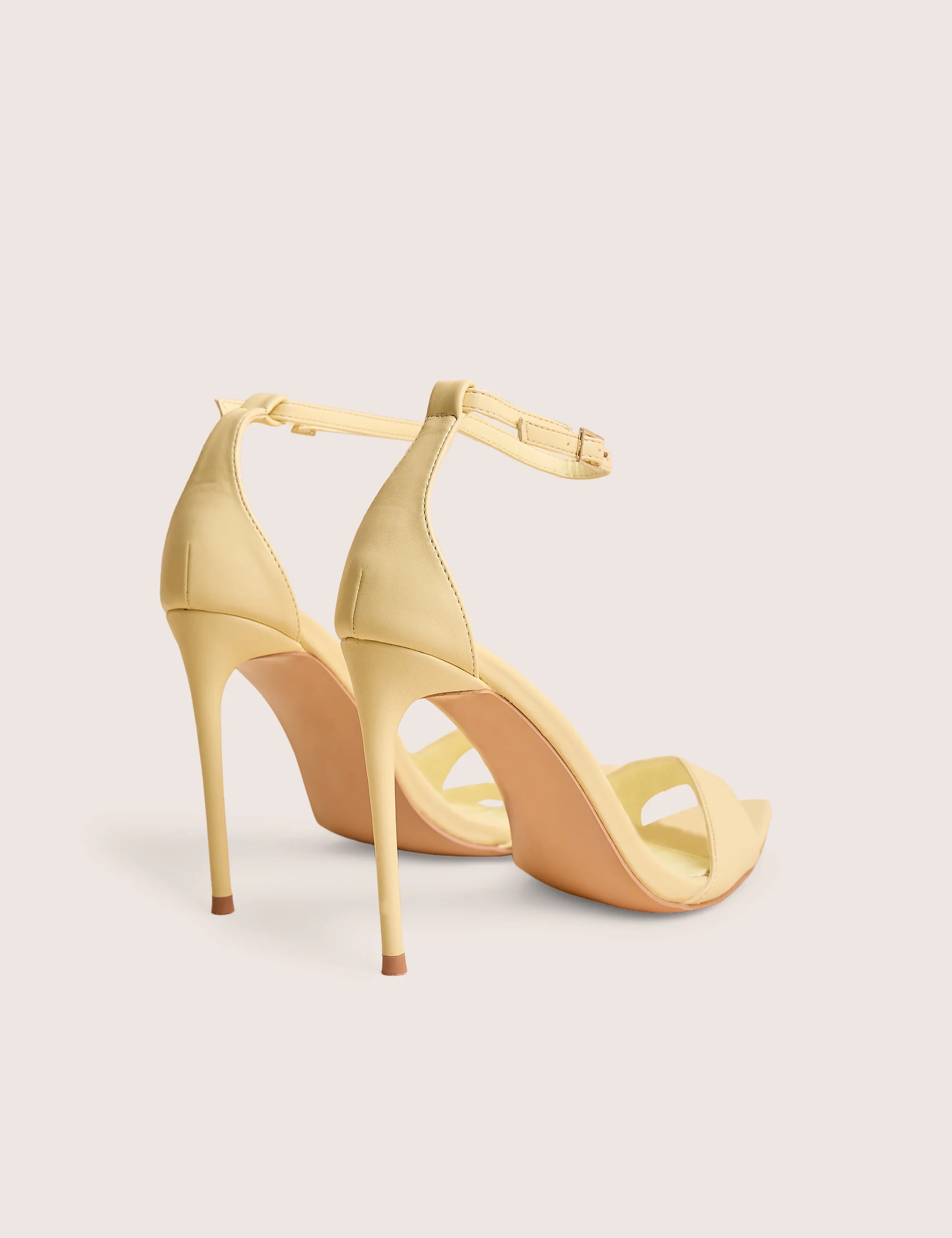 Kelisa Lemon Pu Pointed Toe Barely There Stiletto High Heels - Image 3