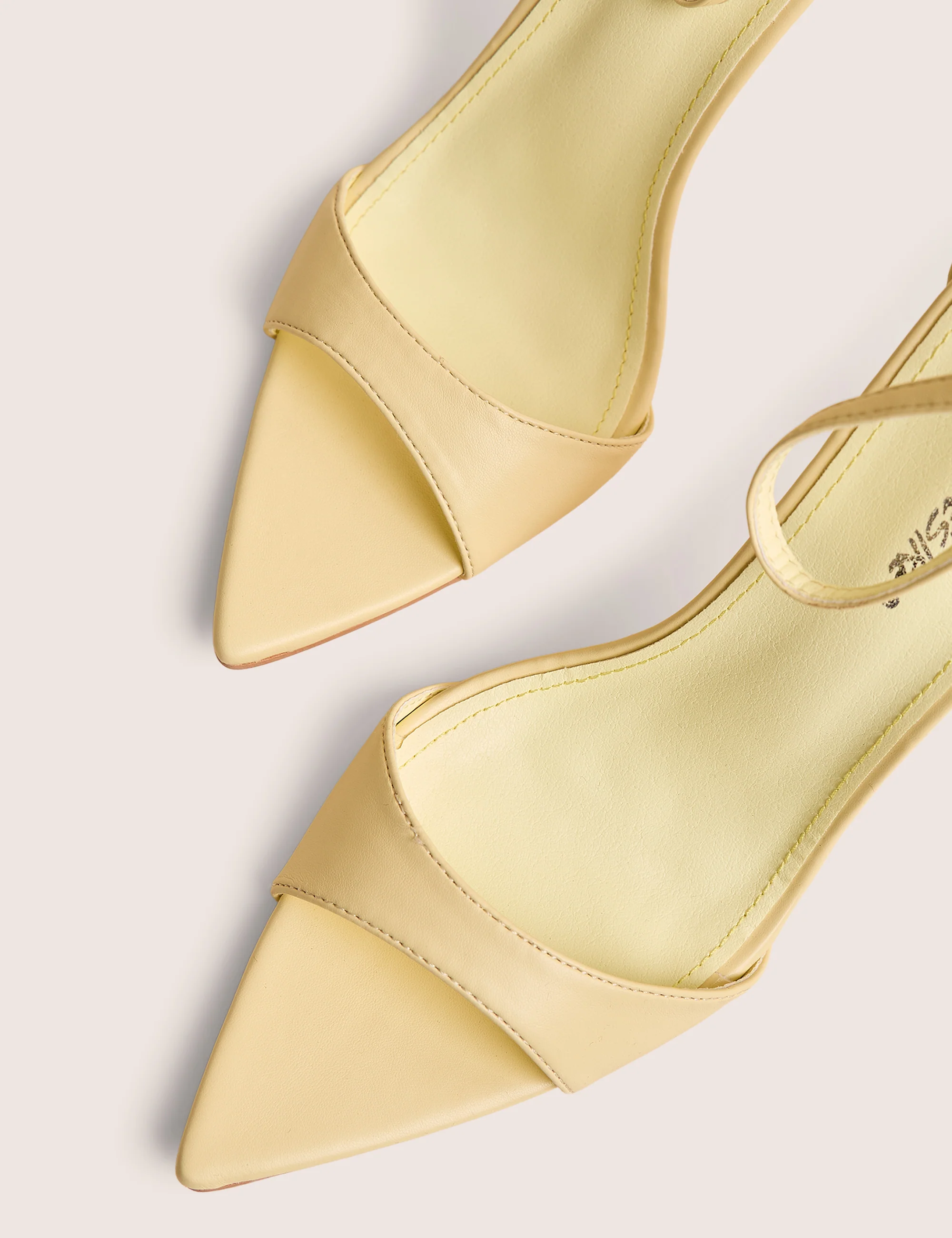 Kelisa Lemon Pu Pointed Toe Barely There Stiletto High Heels - Image 4
