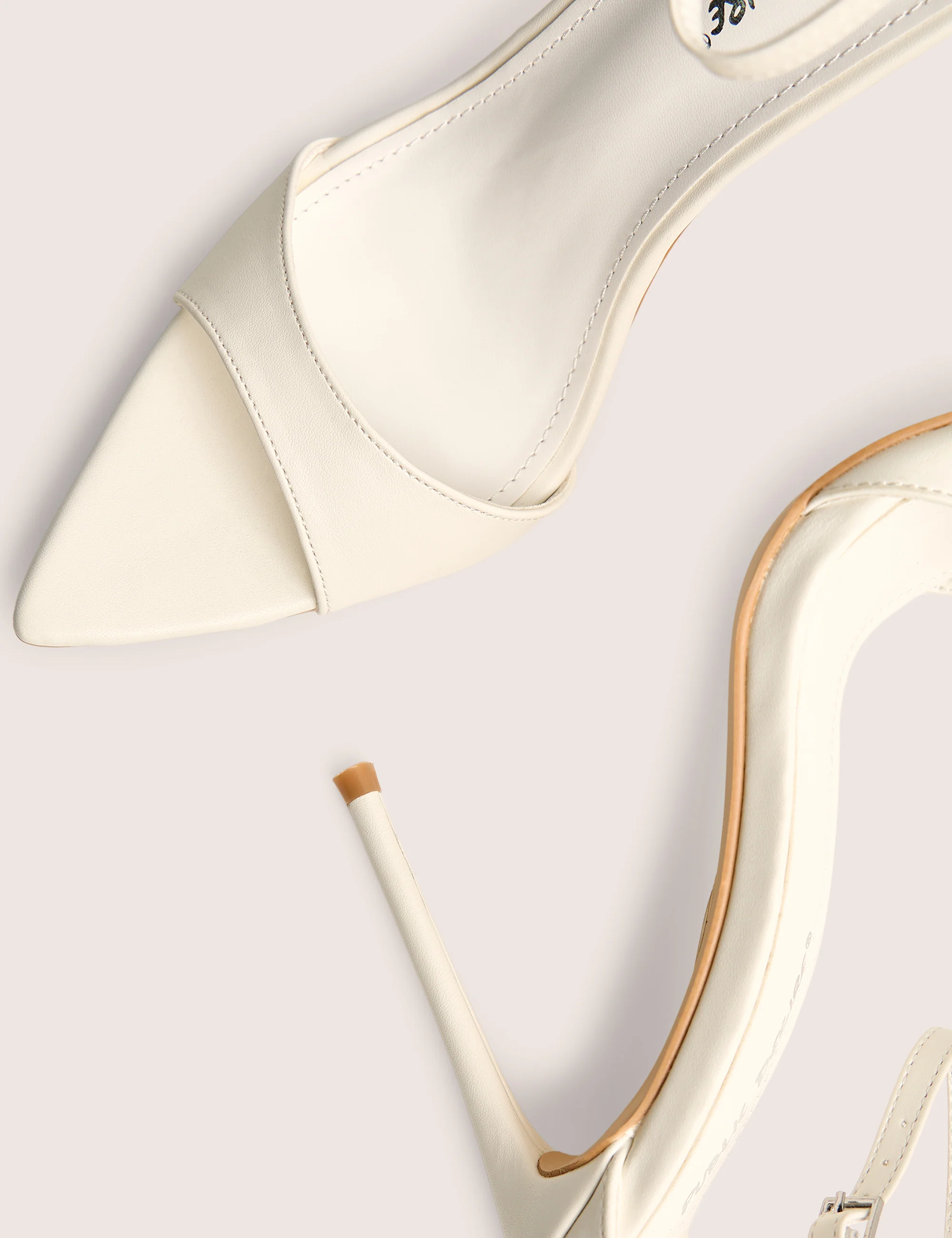 Kelisa White Pu Pointed Toe Barely There Stiletto High Heels - Image 4