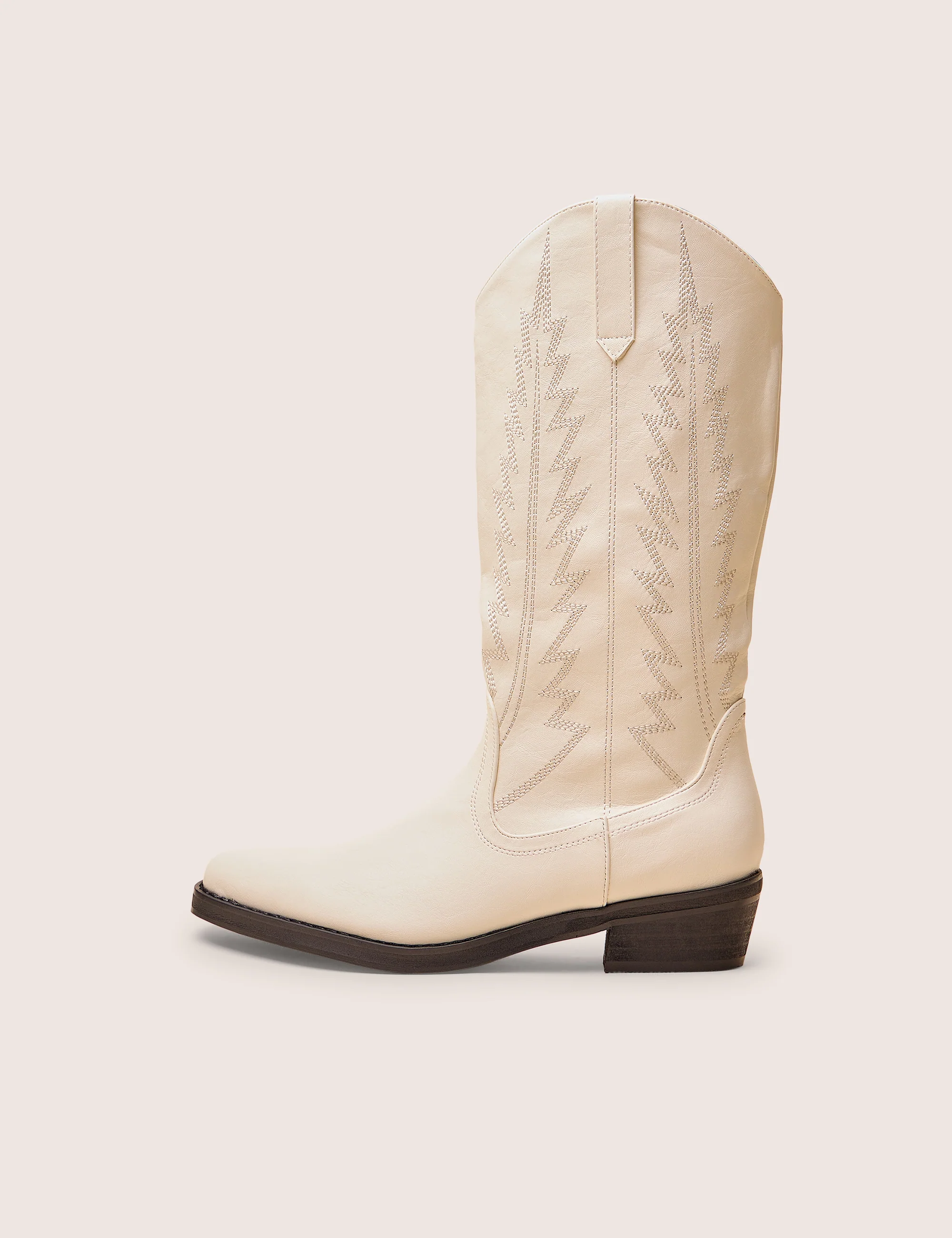Koboi White Western Flat Cowboy Boots