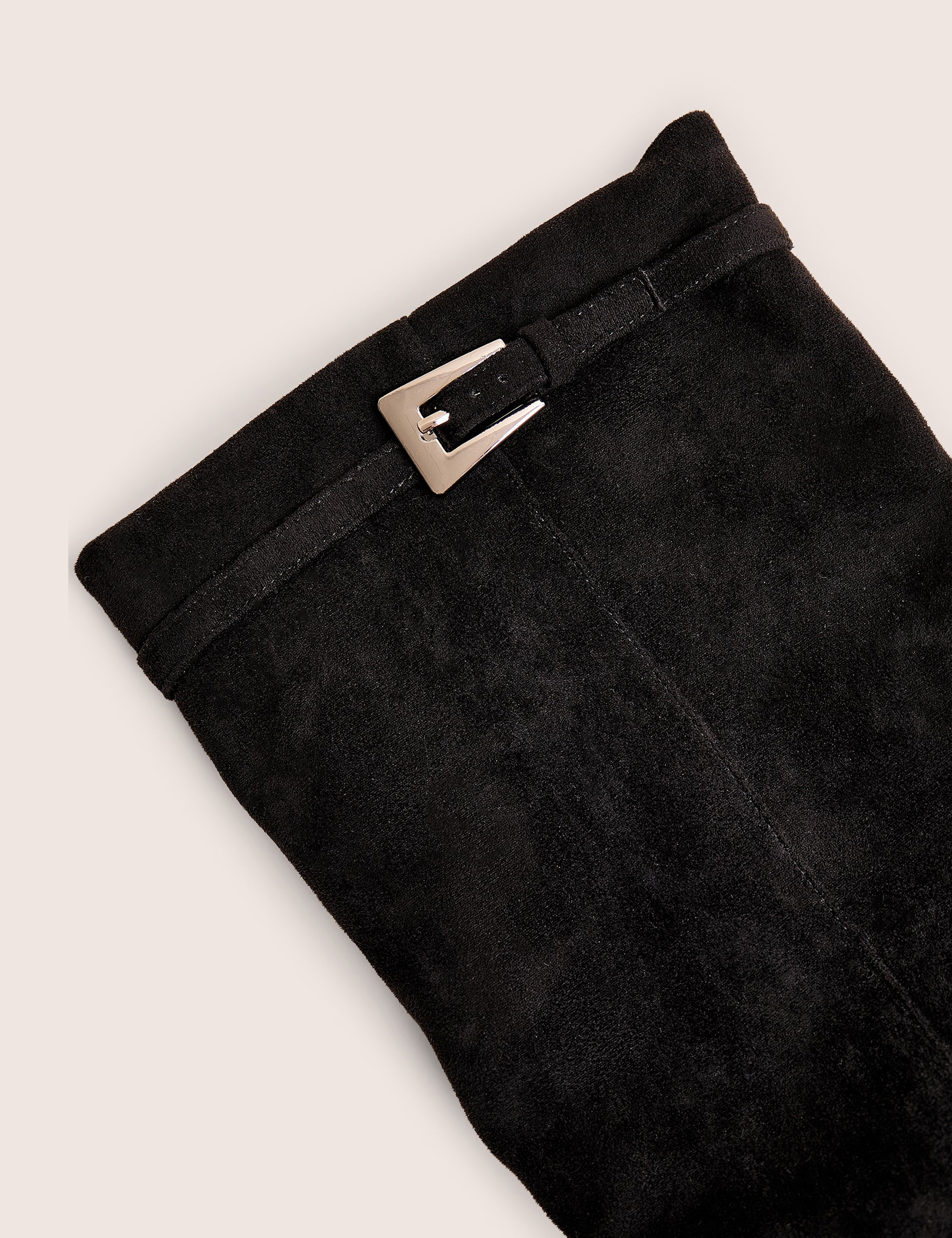 Kola Black Fold Over Buckle Detail Heeled Boots - Image 5