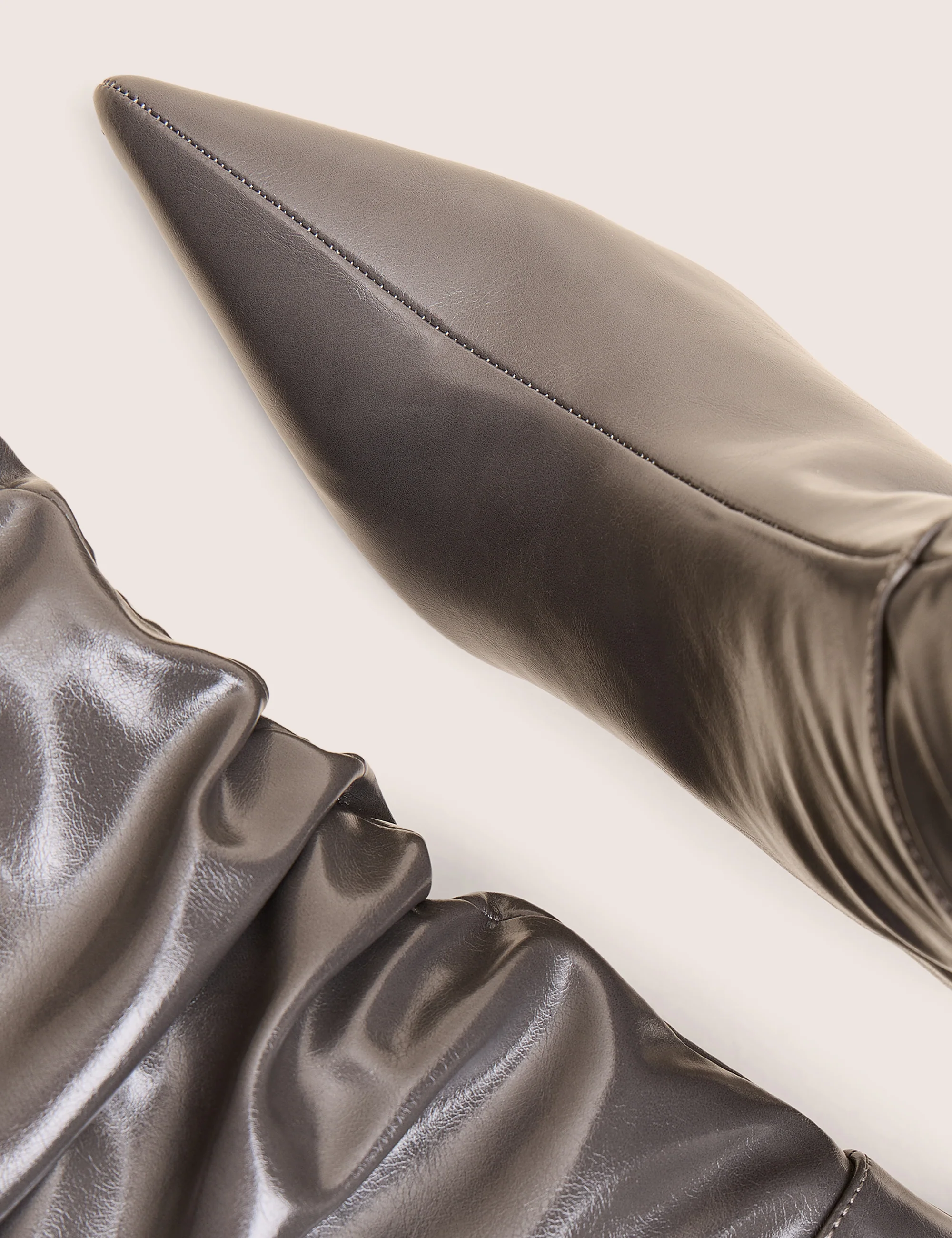 La Dolce Vita Slate Grey Rouched Kitten Heel Knee High Boots - Image 4