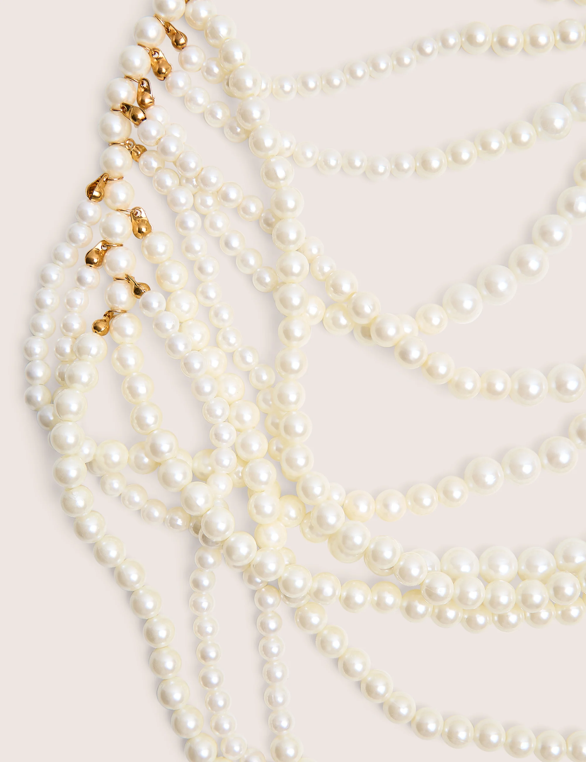 Layered Pearl Necklace & Body Chain White - Image 2