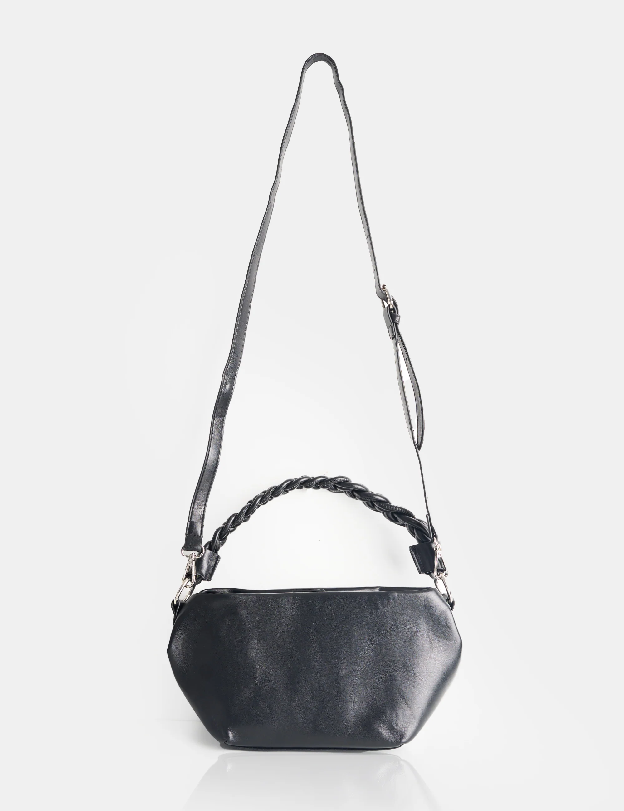 Lillian Black Woven Strap Shoulder Bag - Image 3
