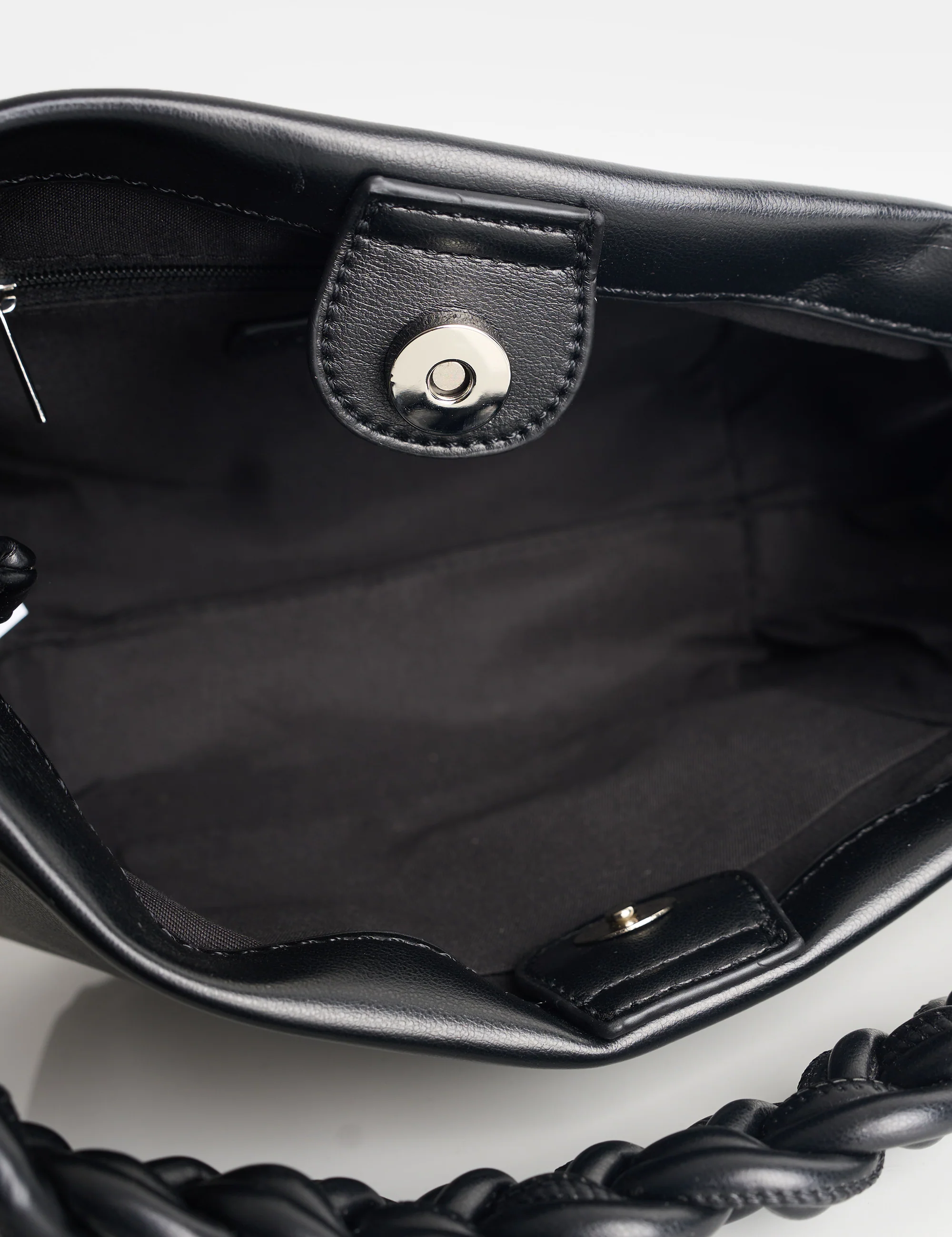 Lillian Black Woven Strap Shoulder Bag - Image 4
