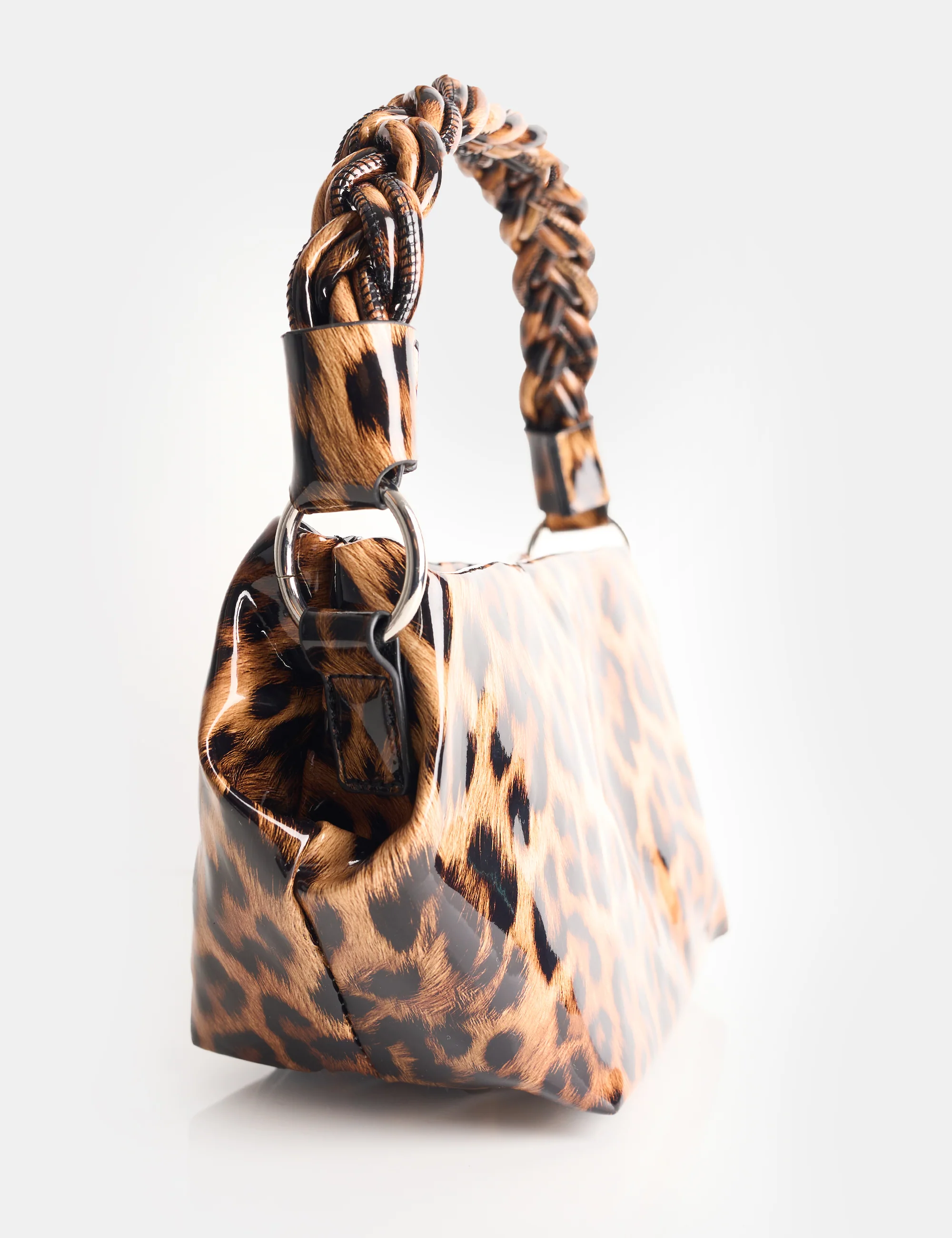 Lillian Leopard Satin Woven Strap Shoulder Bag - Image 2
