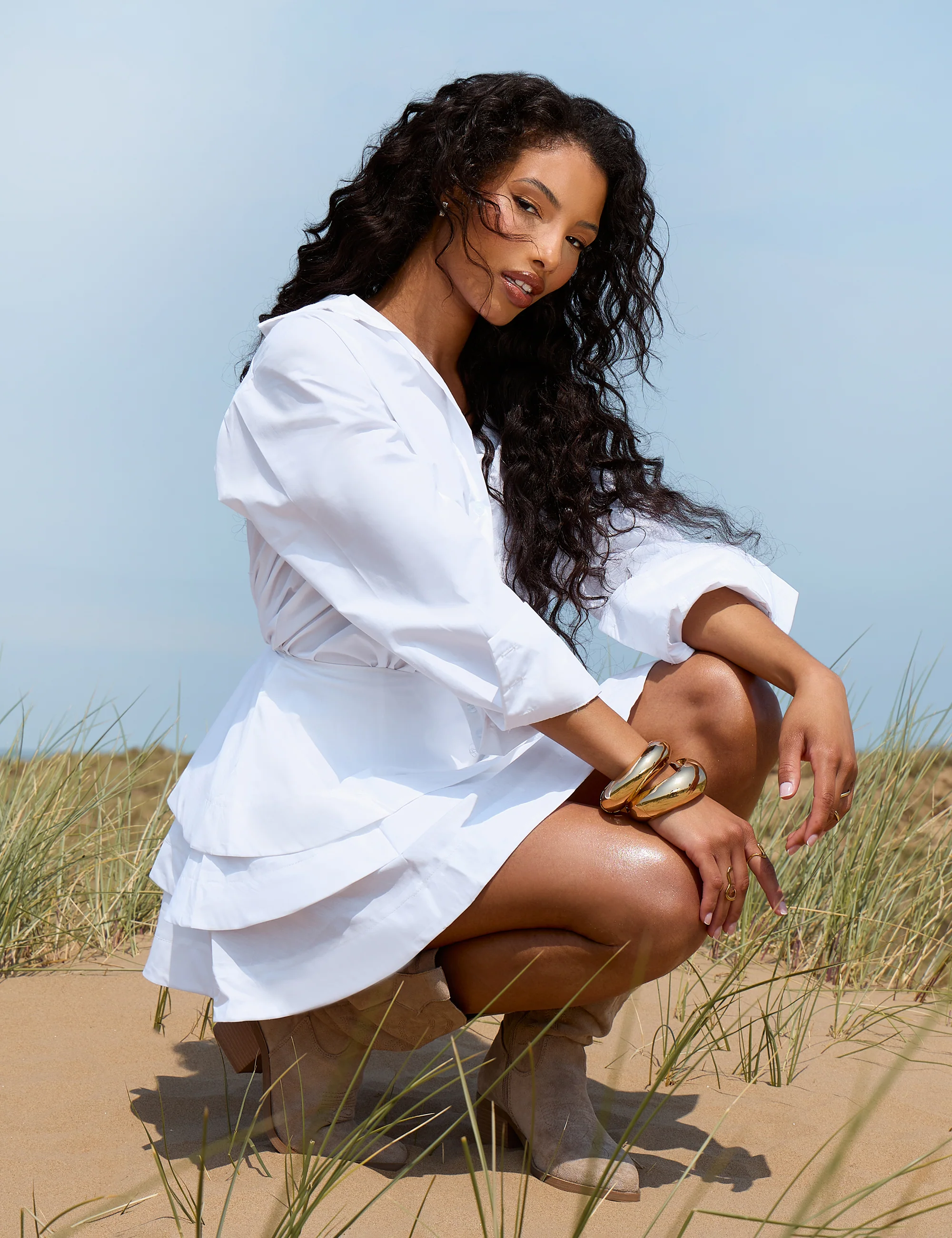 Long Sleeve Collared Shirt White - Image 4