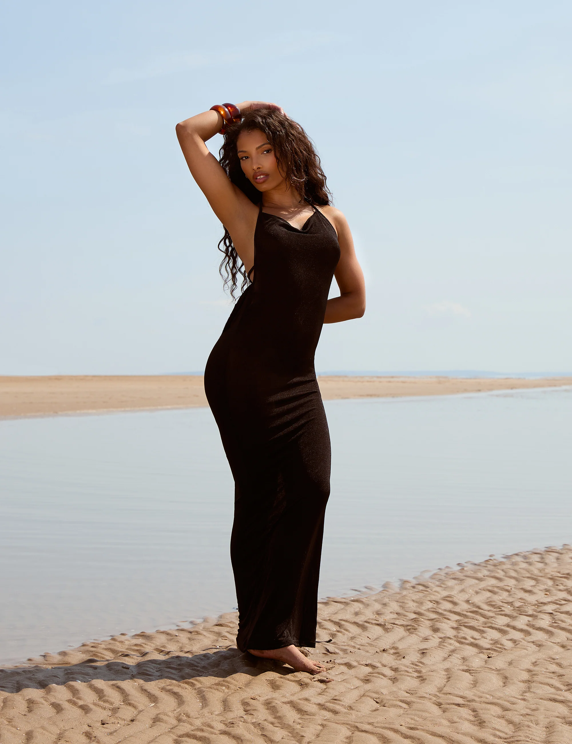 Low Open Back Maxi Dress Black - Image 2
