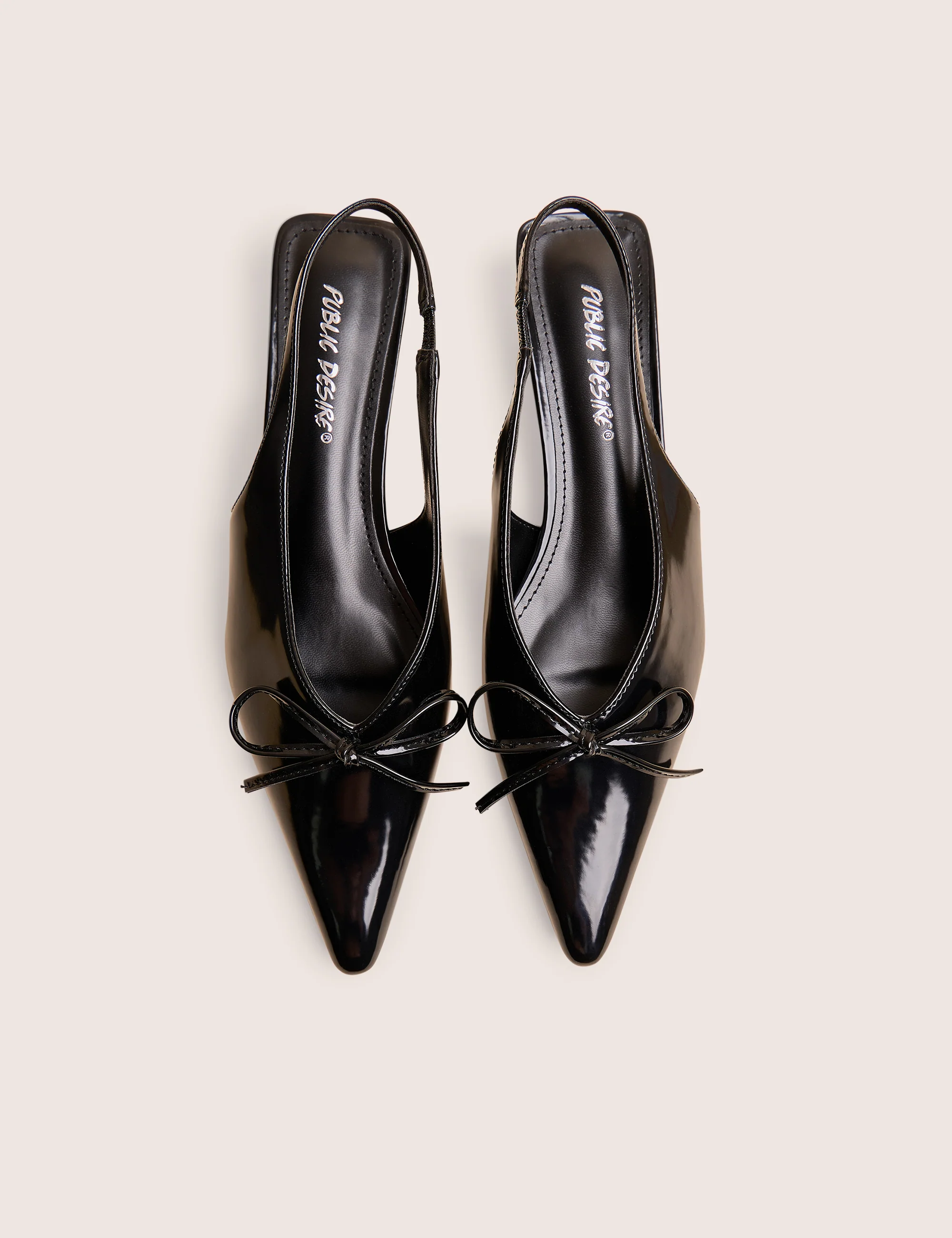 Meadow Black Pu Slingback Low Court Heels - Image 2